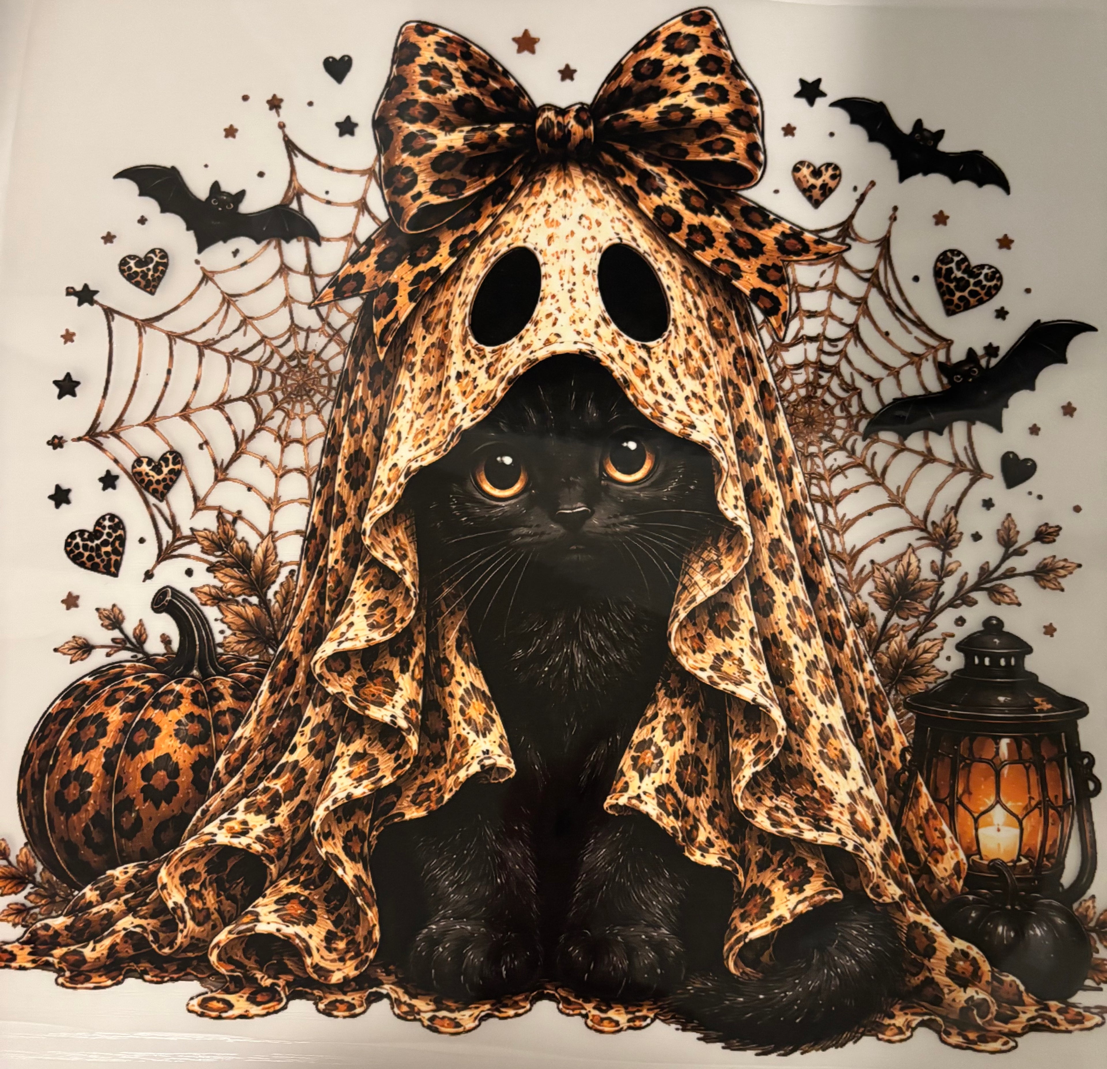 Cheetah ghost and black cat tee design