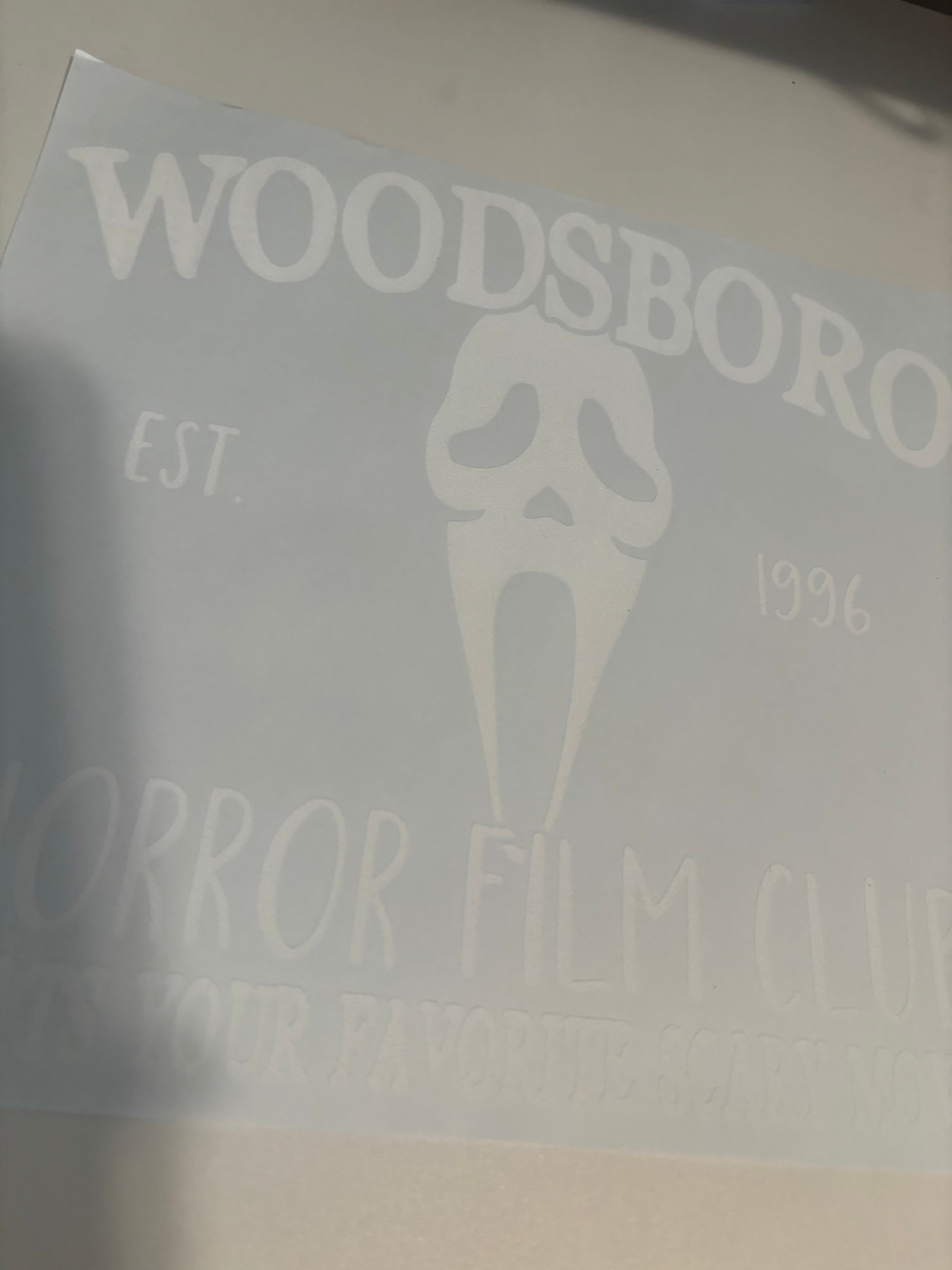 White Woodsboro Tee Design
