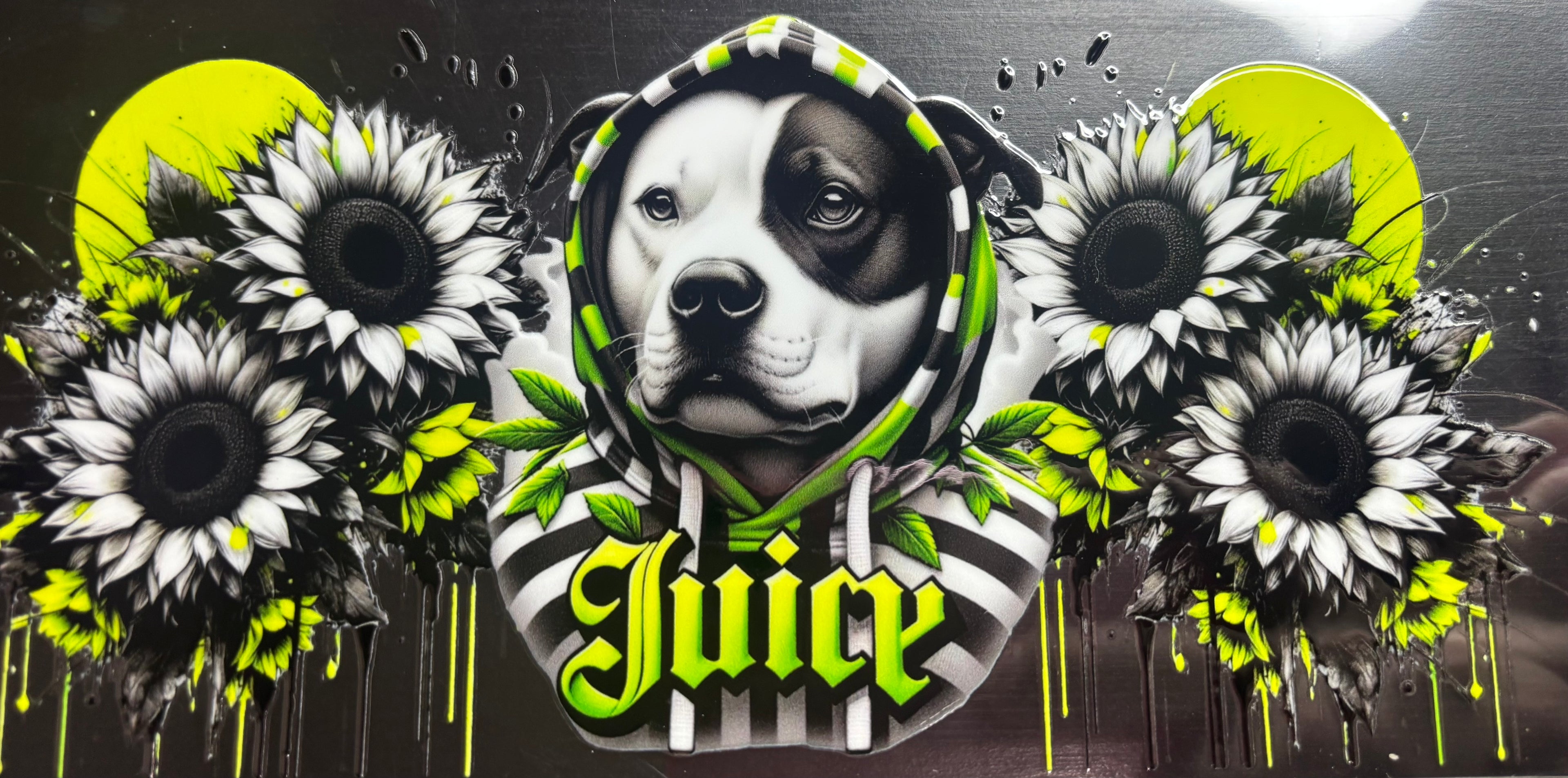 16 Oz Green Juicy Dog Cup Wrap