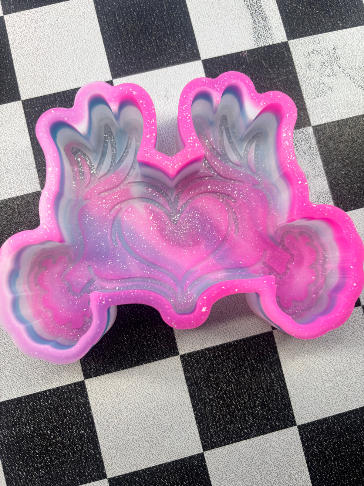Custom grinch hands holding heart freshie mold