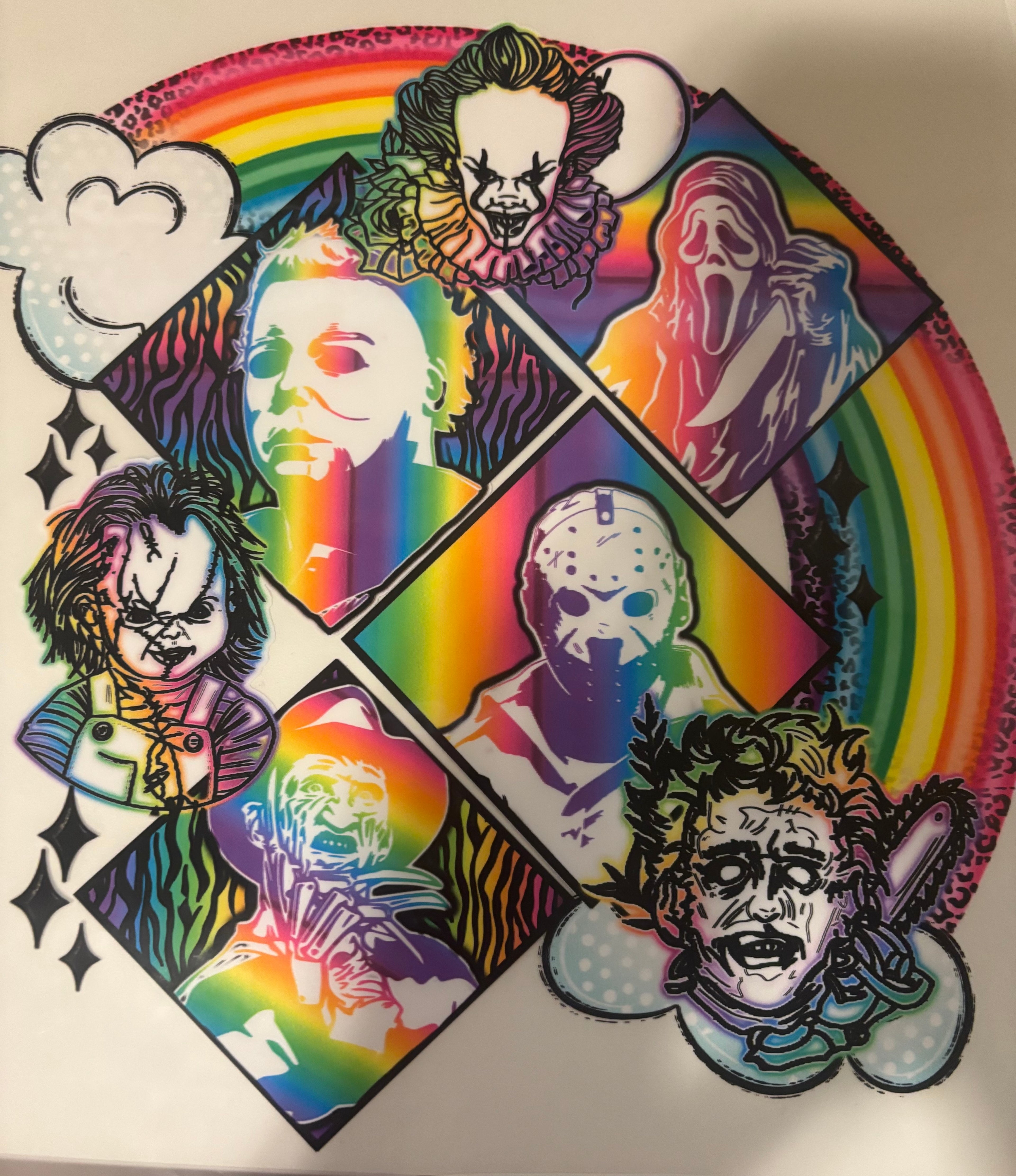 Scary rainbow tee design