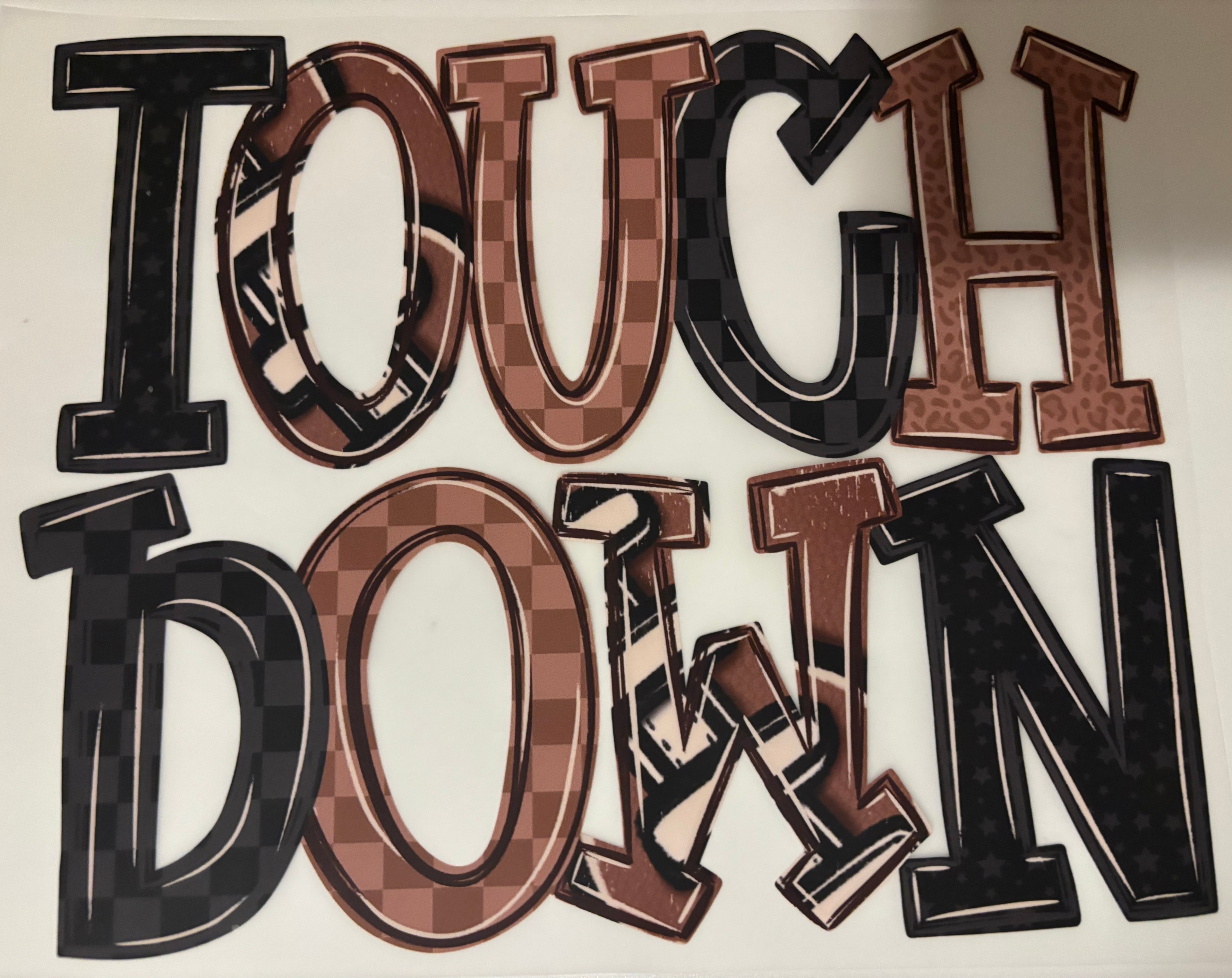Checkered Brown Touchdown Tee Design