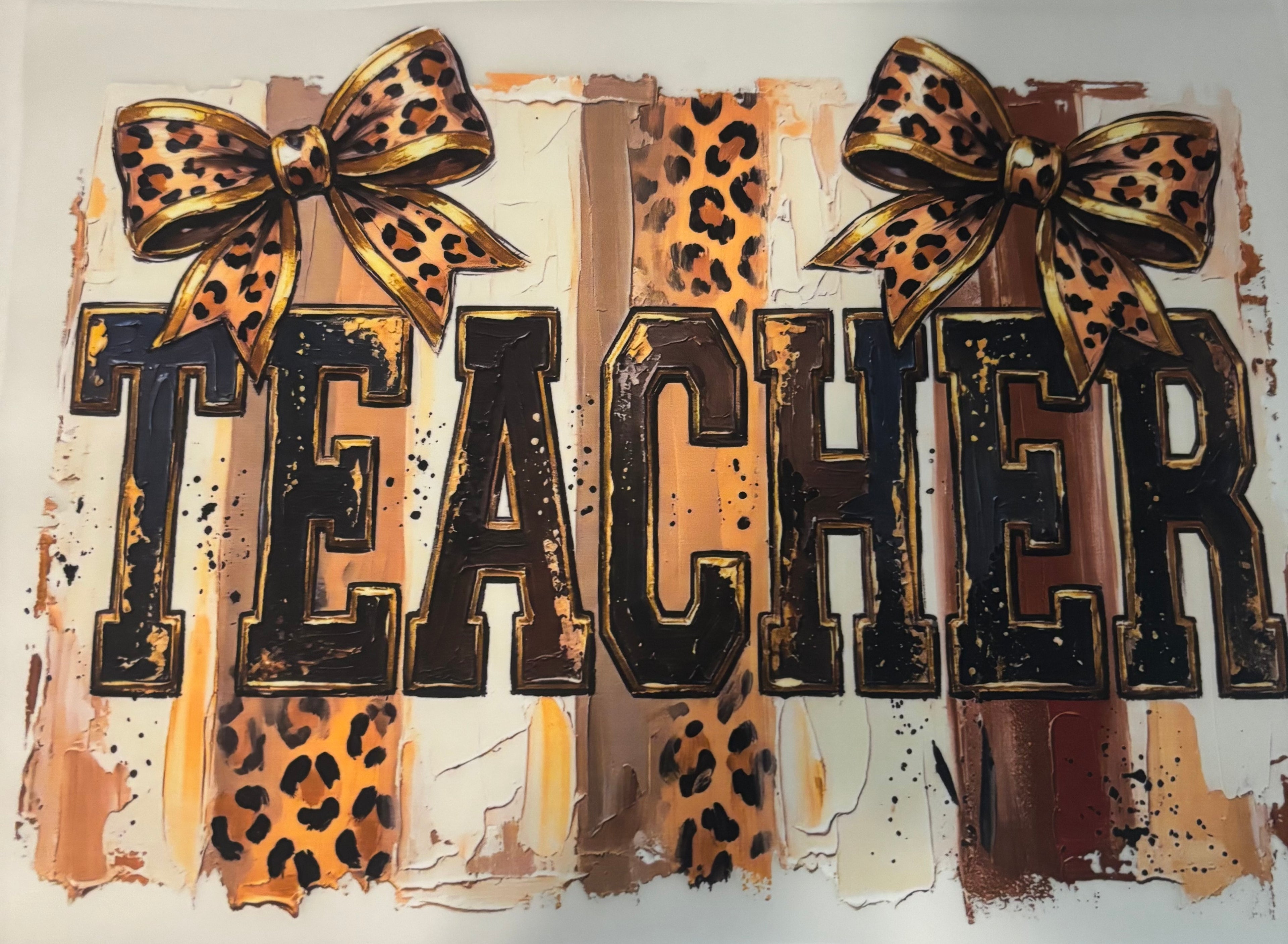 Leopard Brown Teacher Tee Design