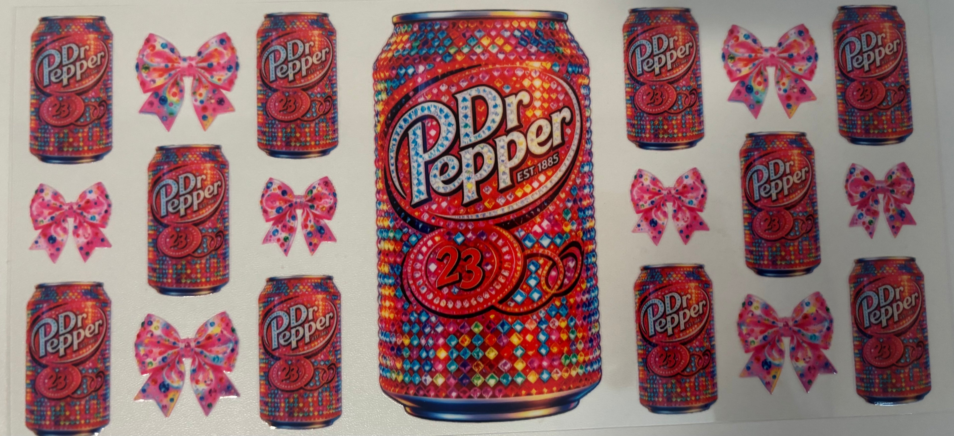 16 oz Faux Rhinestone Dr. Pepper Cup Wrap