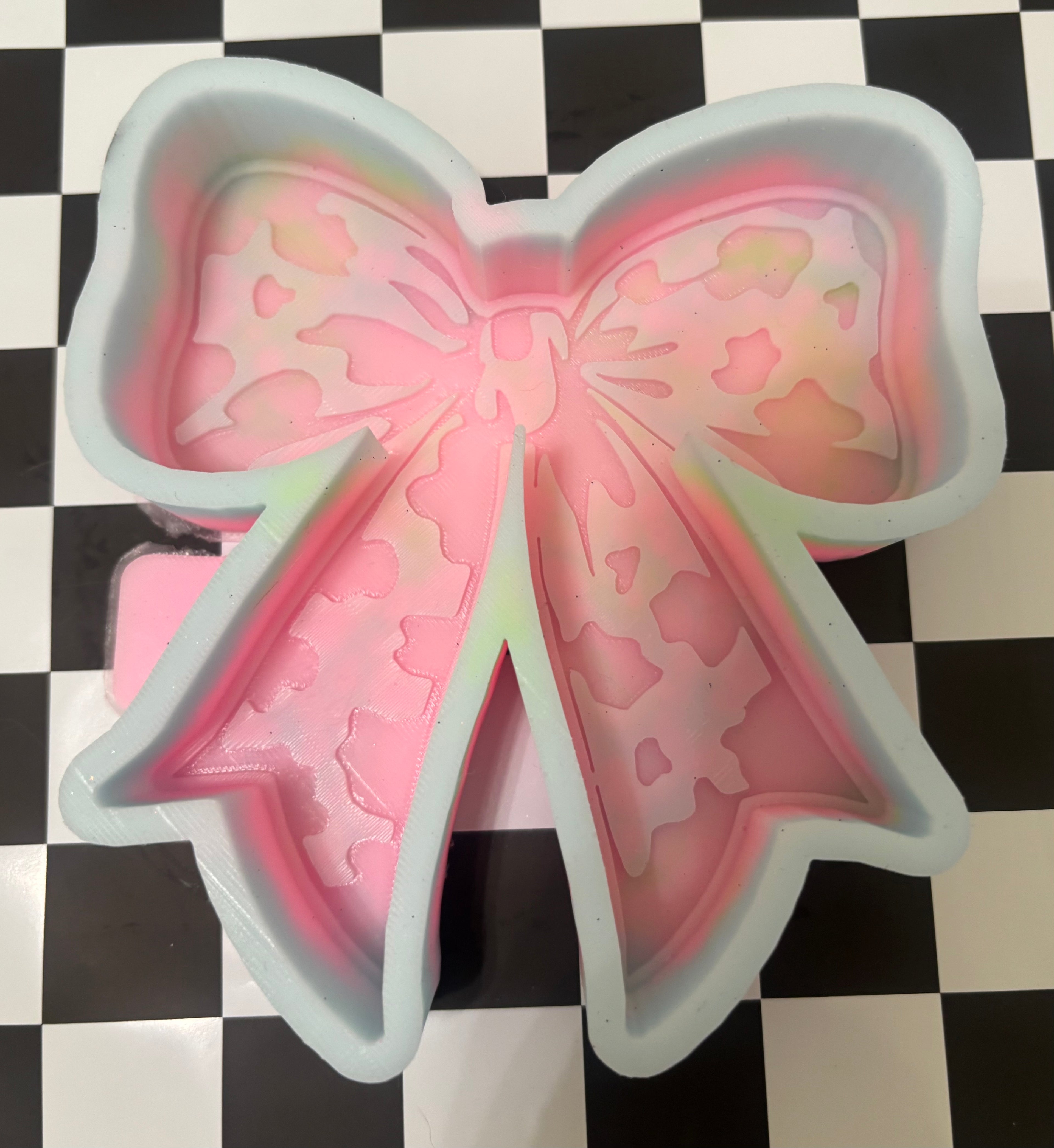 Custom cow print bow mold