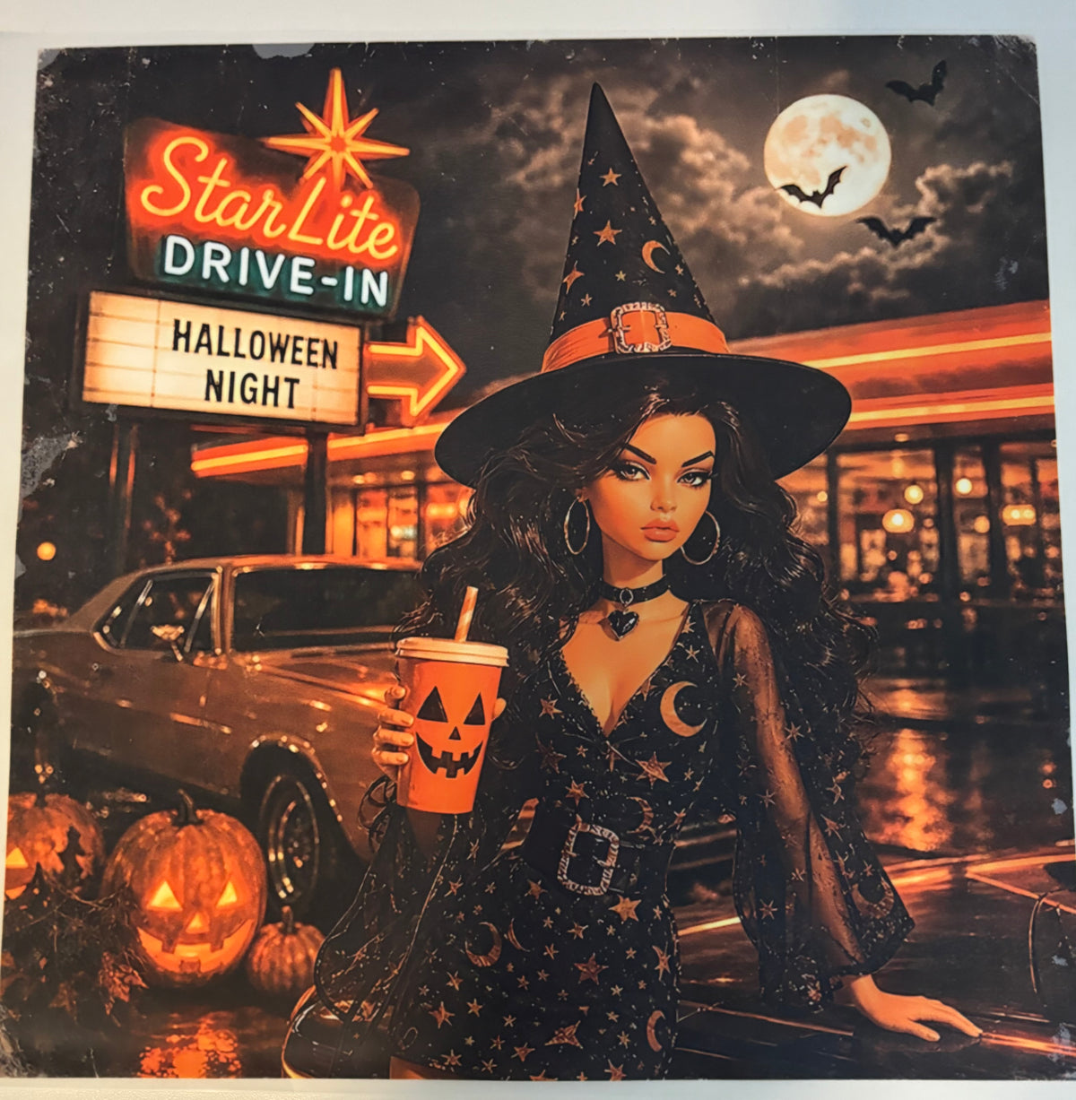 Barbie Halloween Night Drive in Tee Design