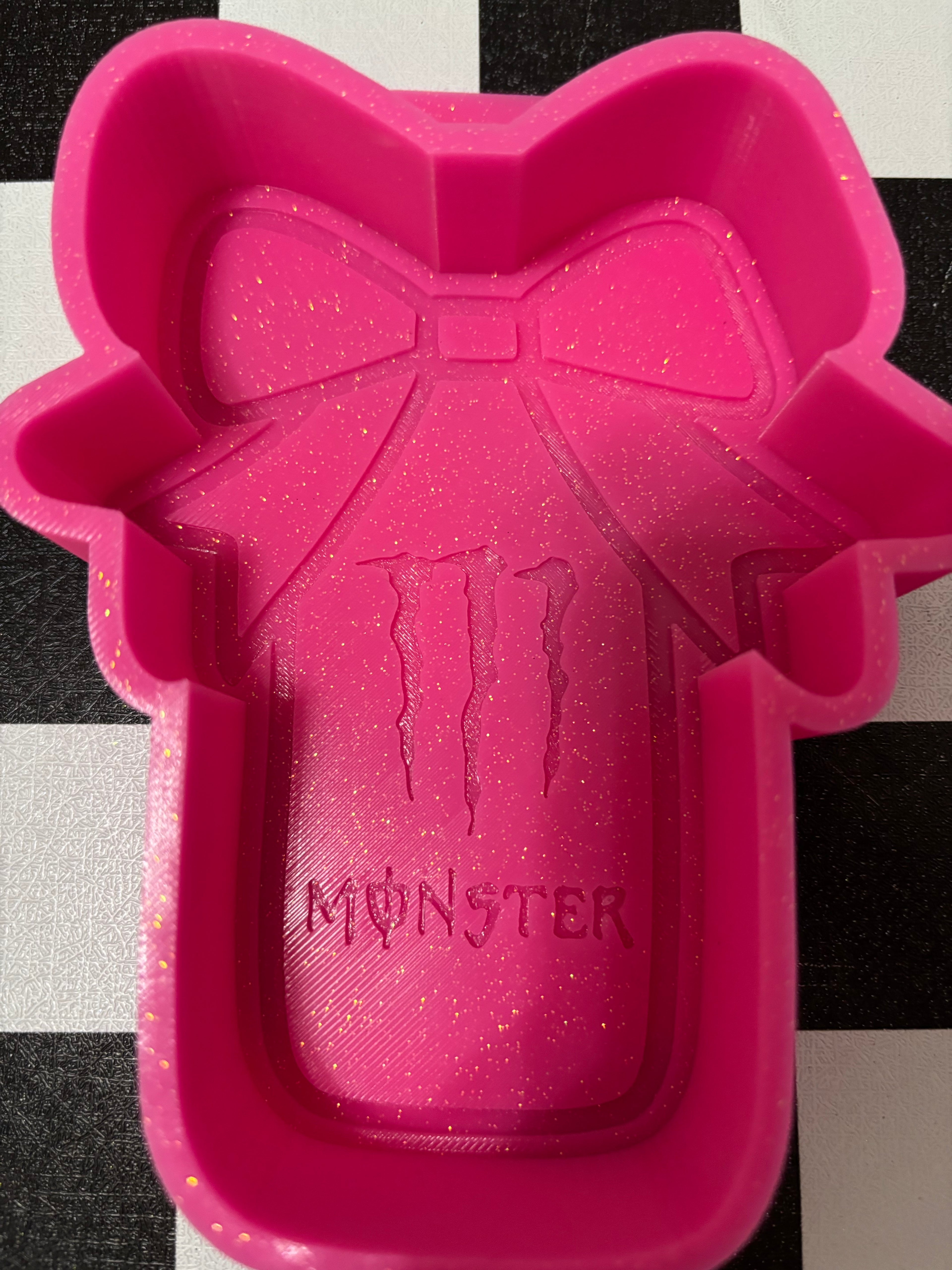 Custom monster can with bow freshie mold
