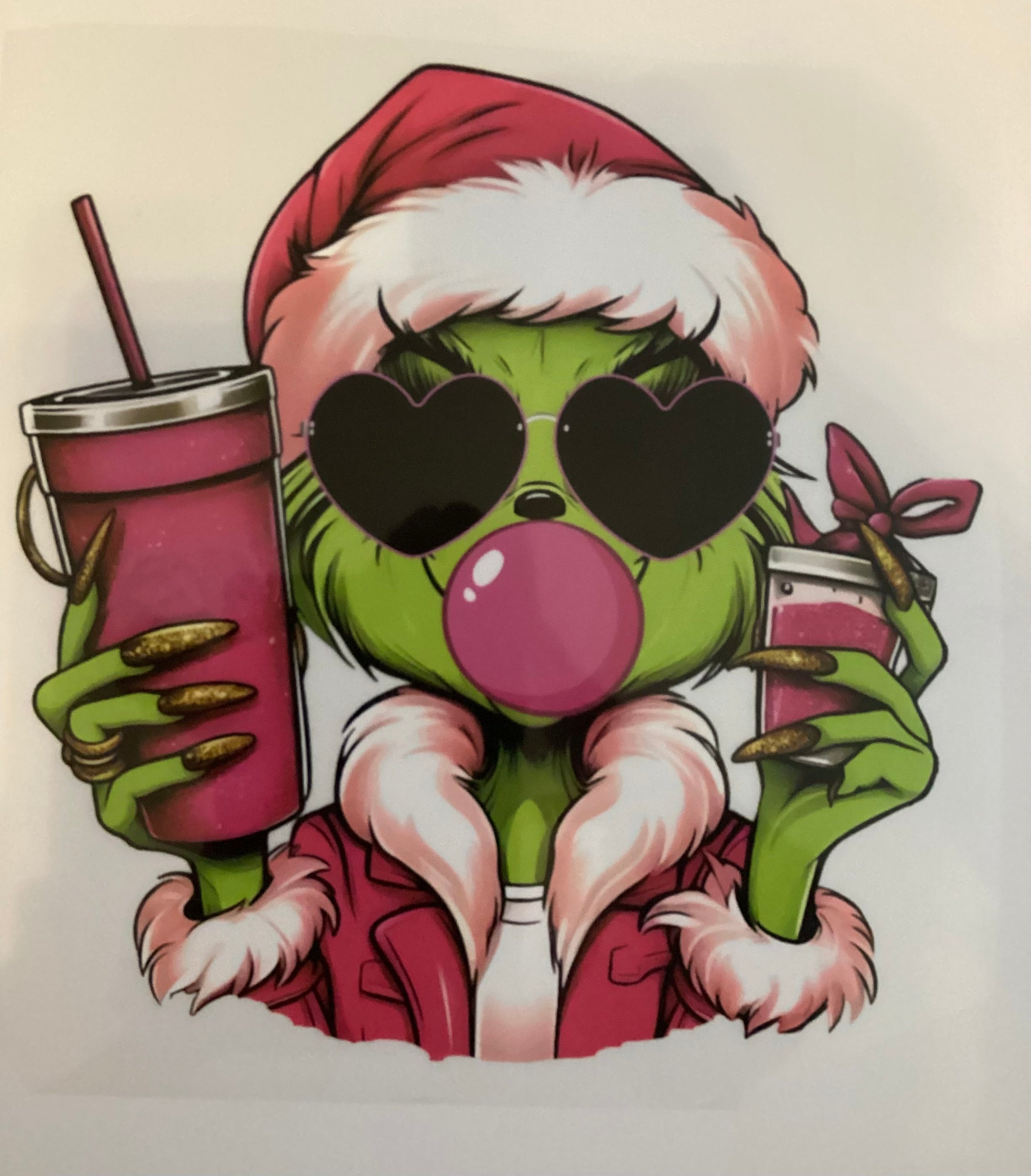 Pink cup Grinch