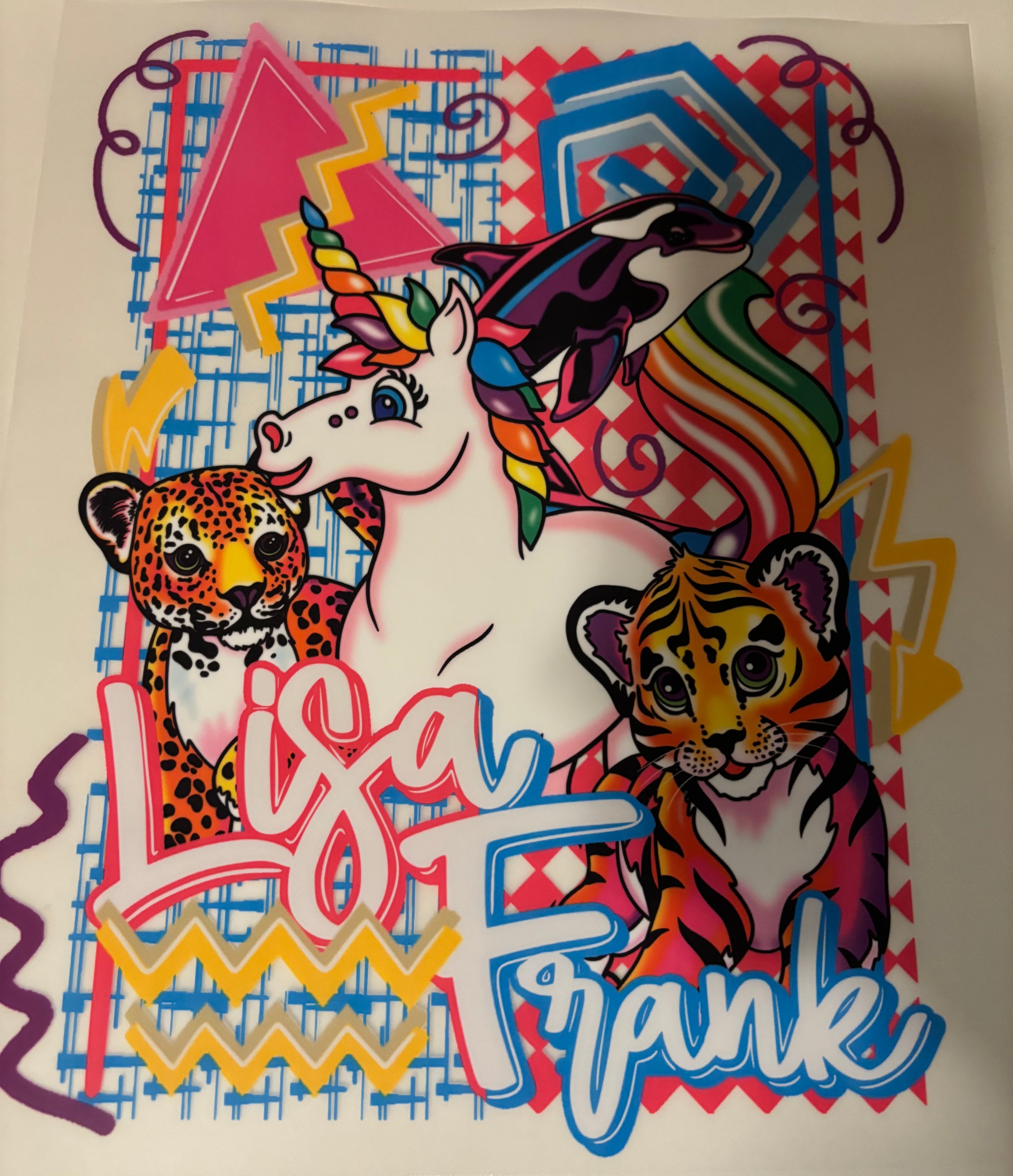Lisa Frank Collage Tee Design