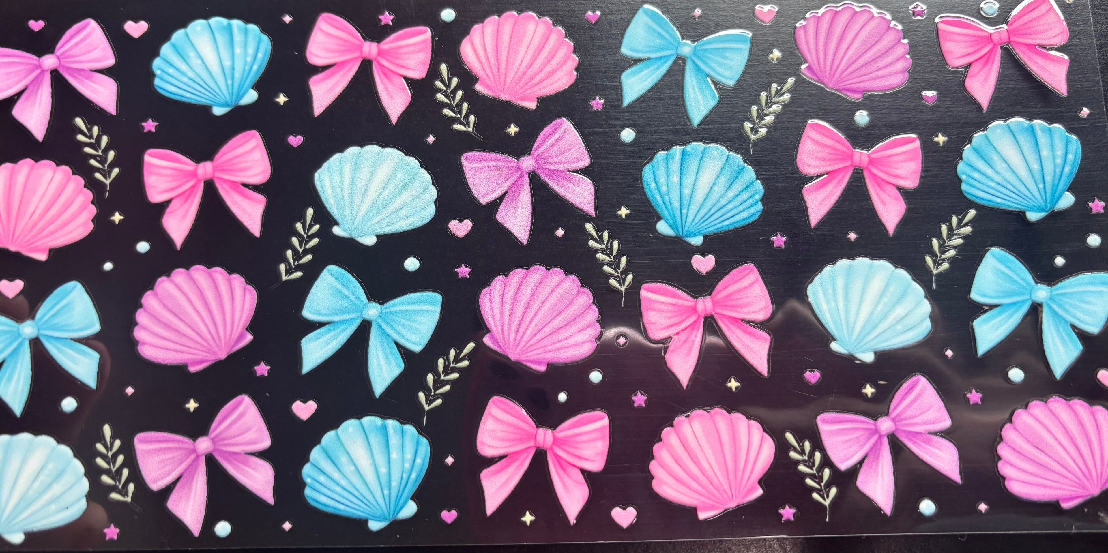 16 Oz Seashells & Bows Cup Wrap