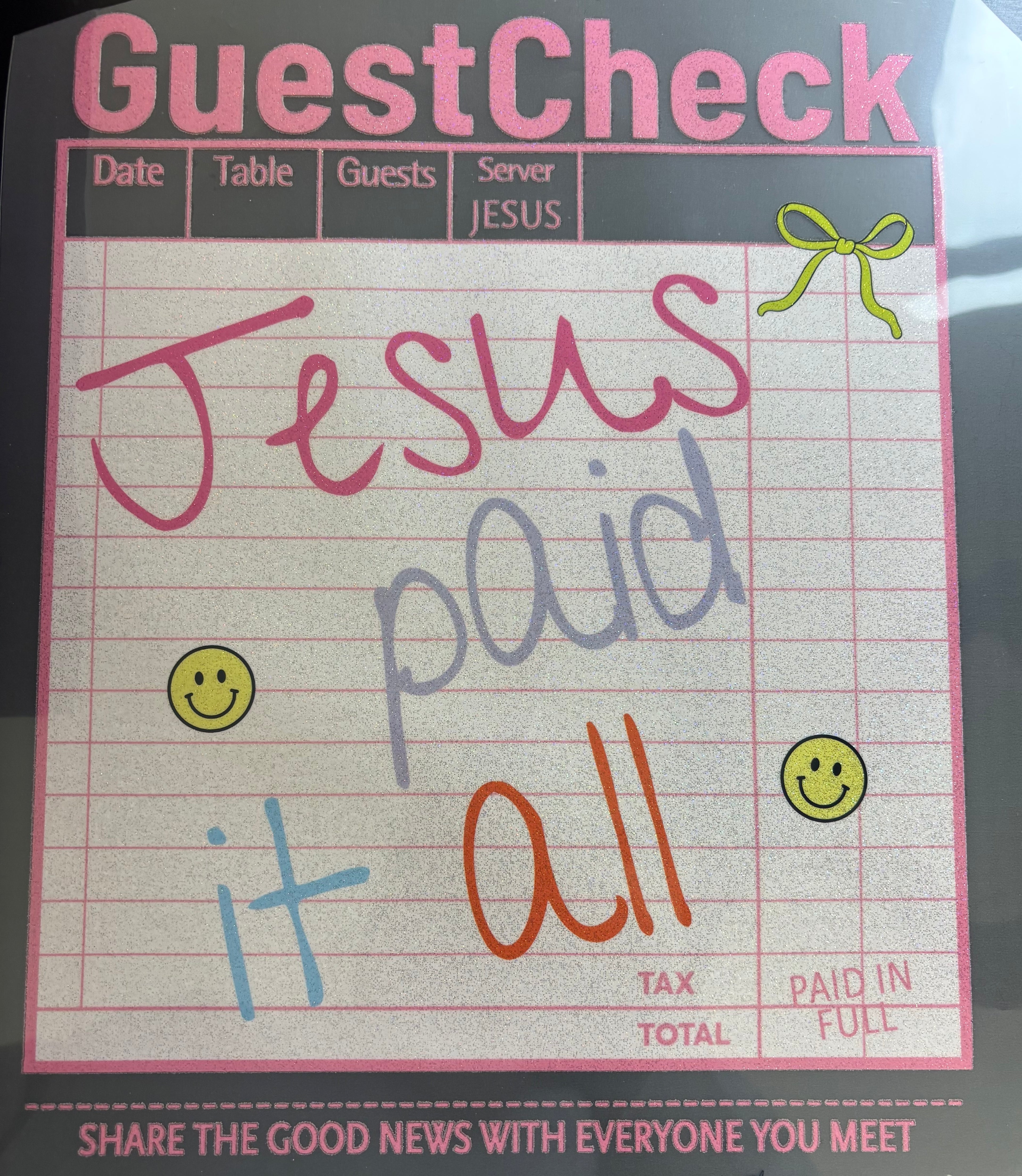 Jesus Paid It All Glitter Print