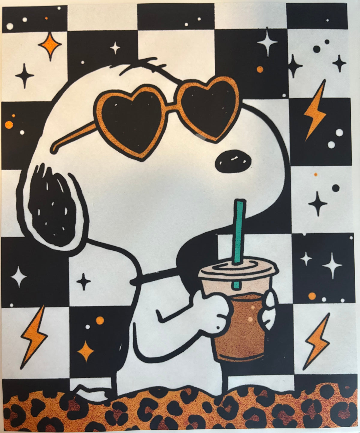 White Dog With Coffee Tee Design