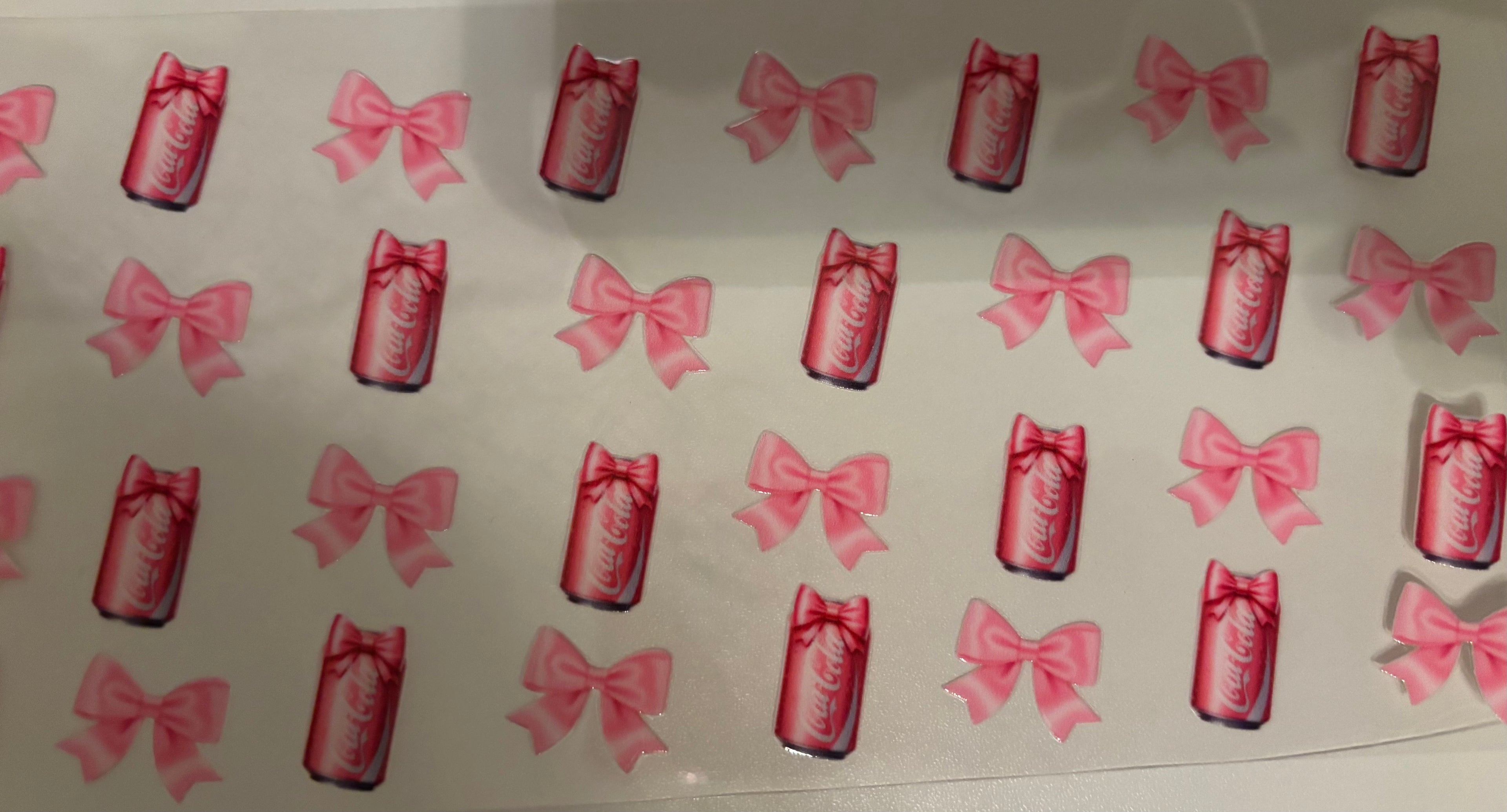 Pink bow Coca Cola 16oz Cup Wrap