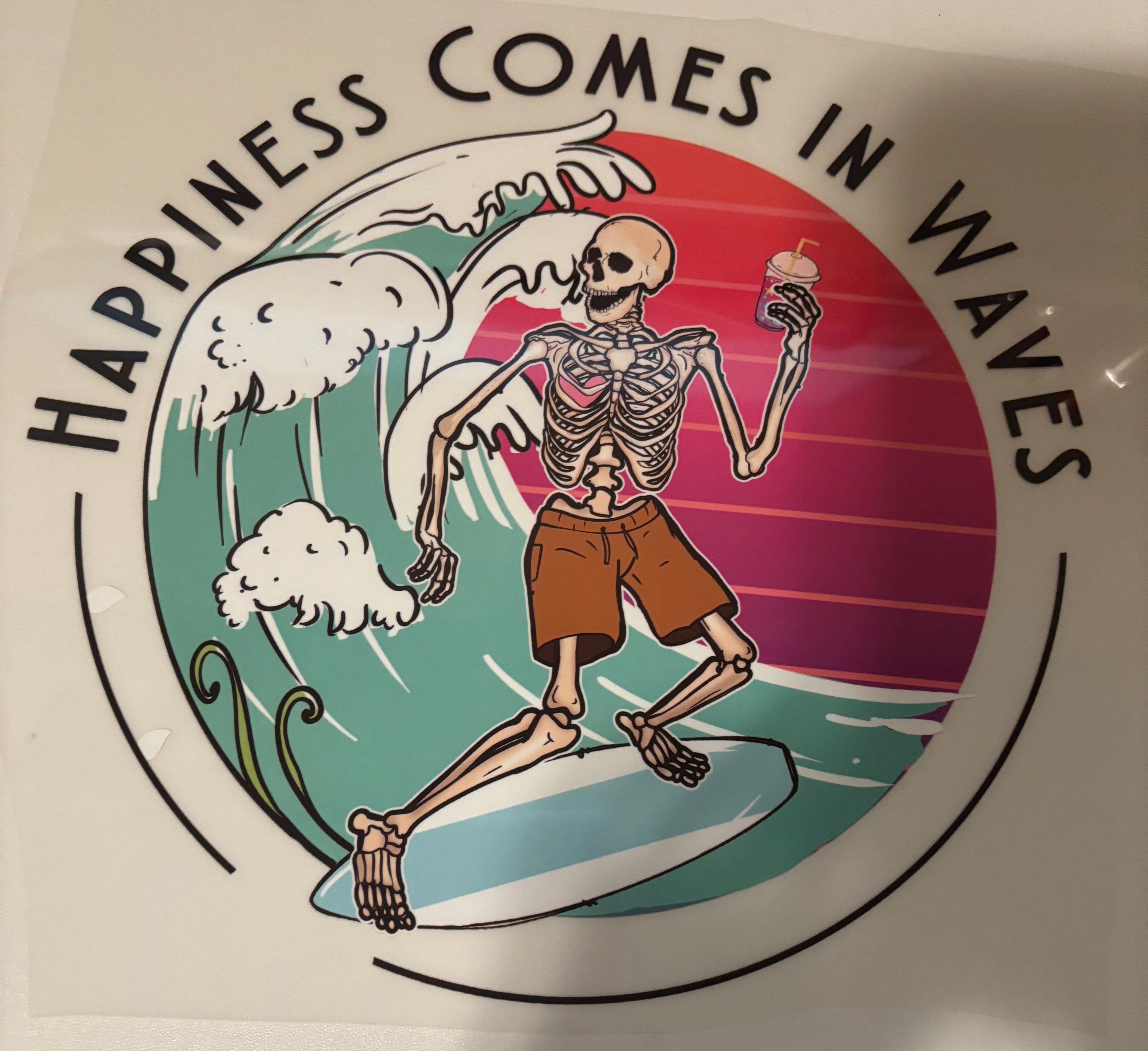 Happiness comes in waves tee design