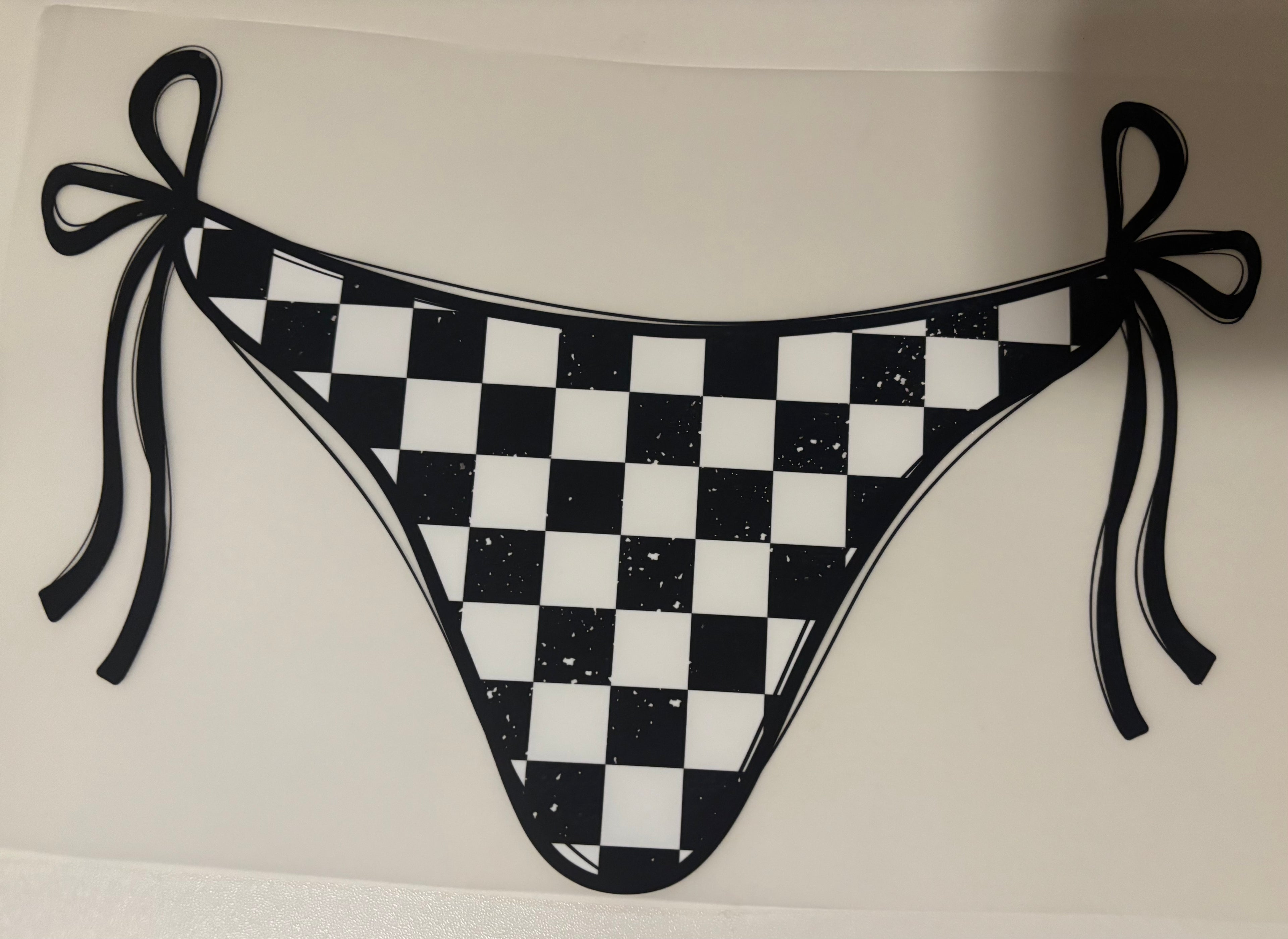 Black and white checkered bikini set tee design