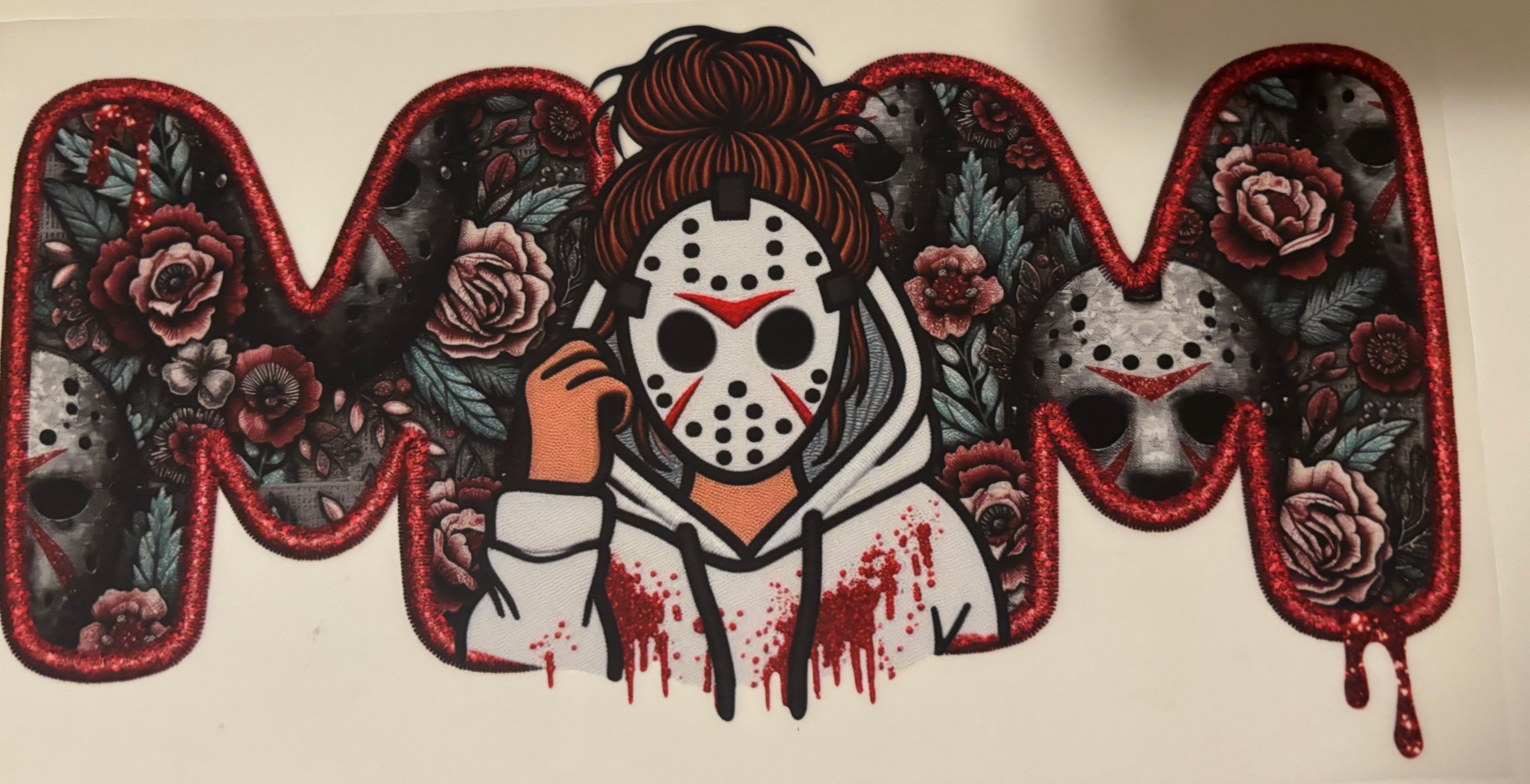 White Mask Mama Tee Design