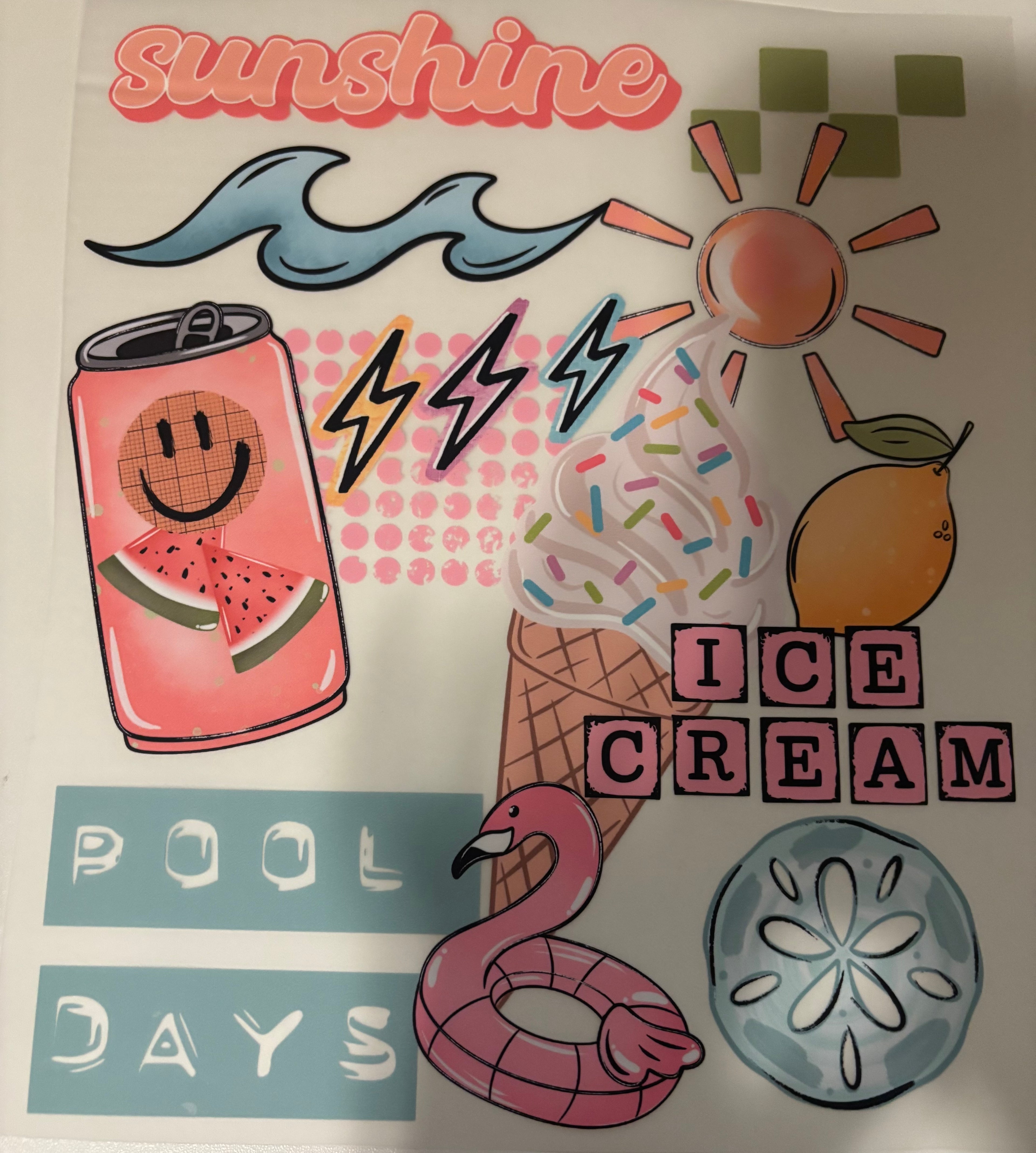 Ice cream pool days tee design