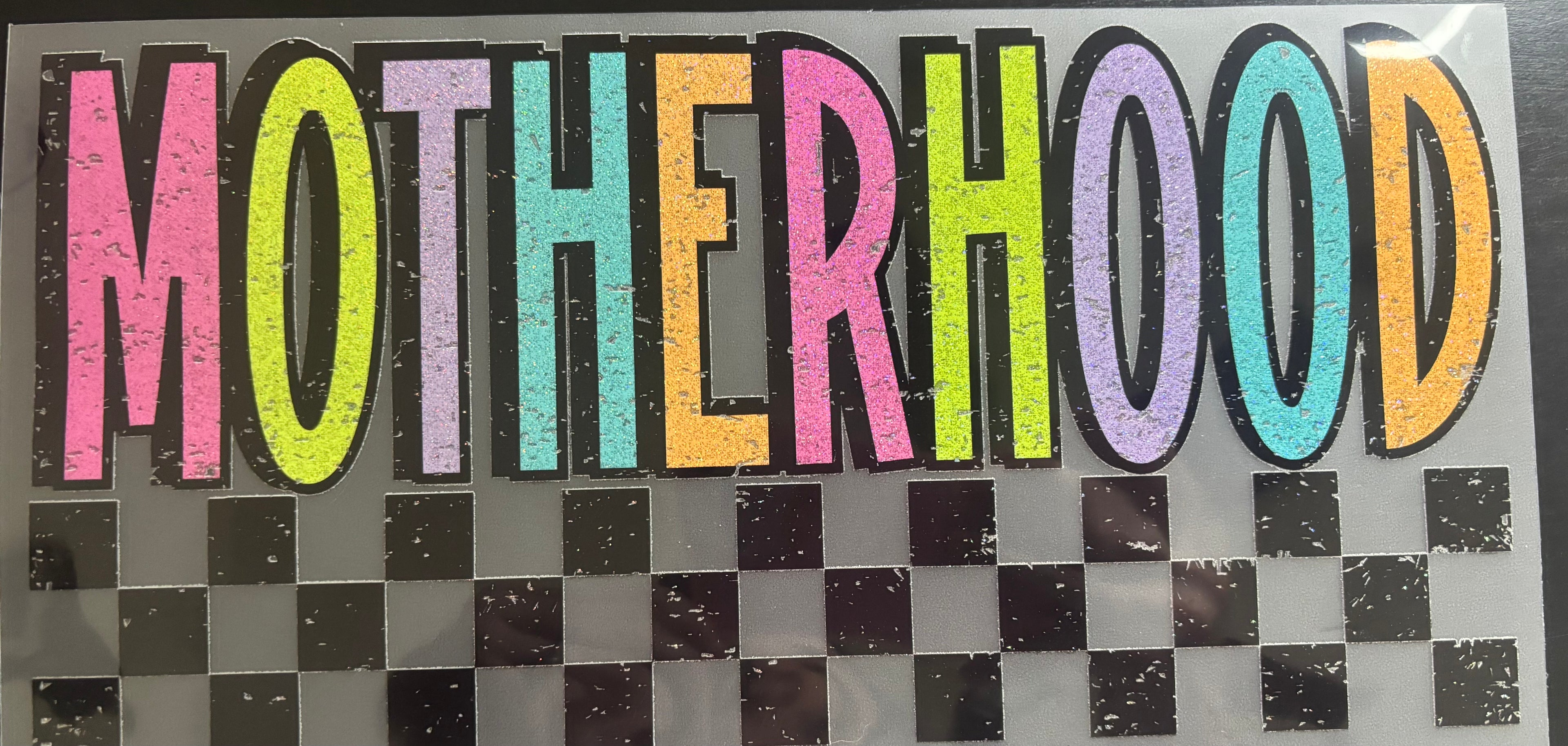 Colorful glitter print motherhood