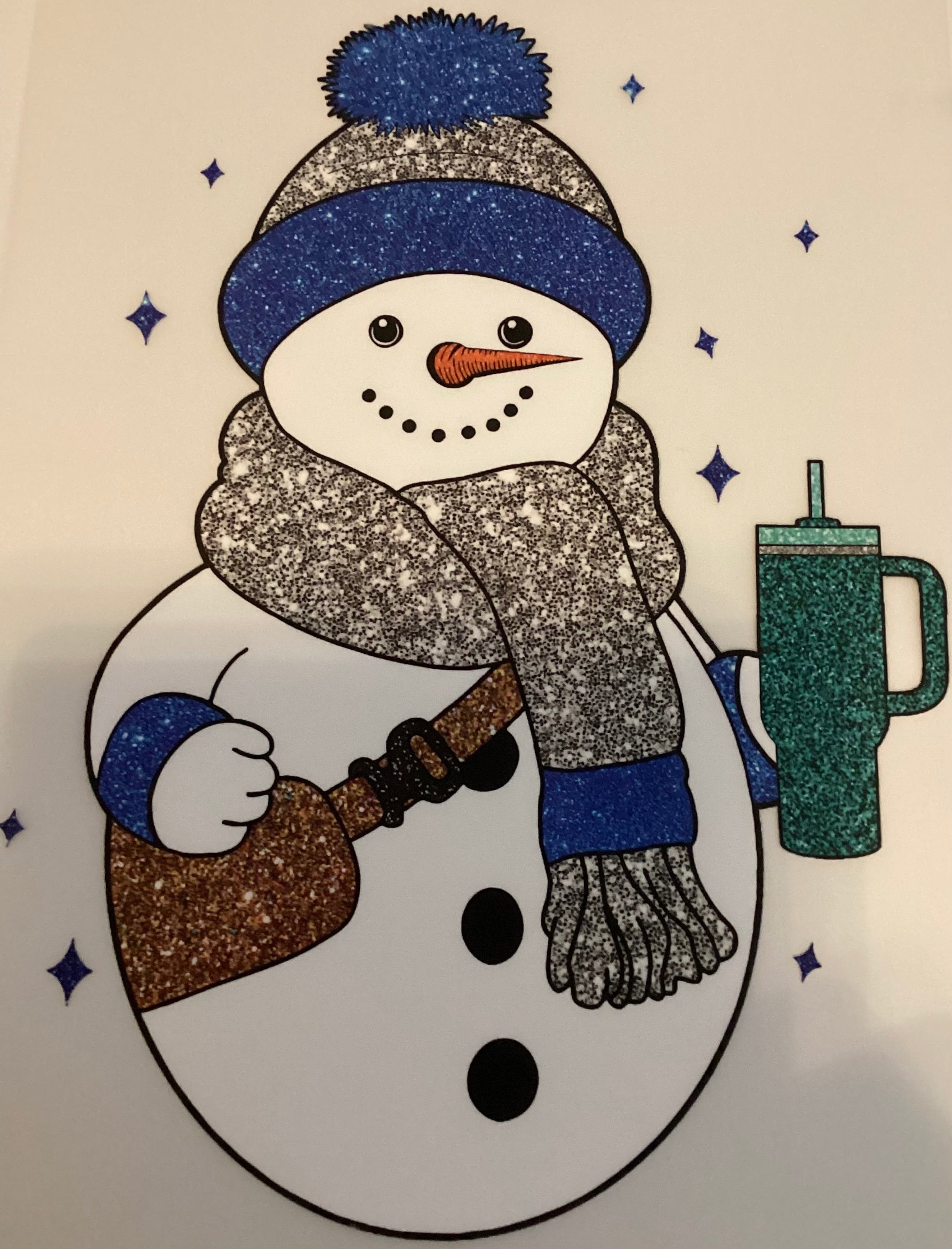Blue snowman