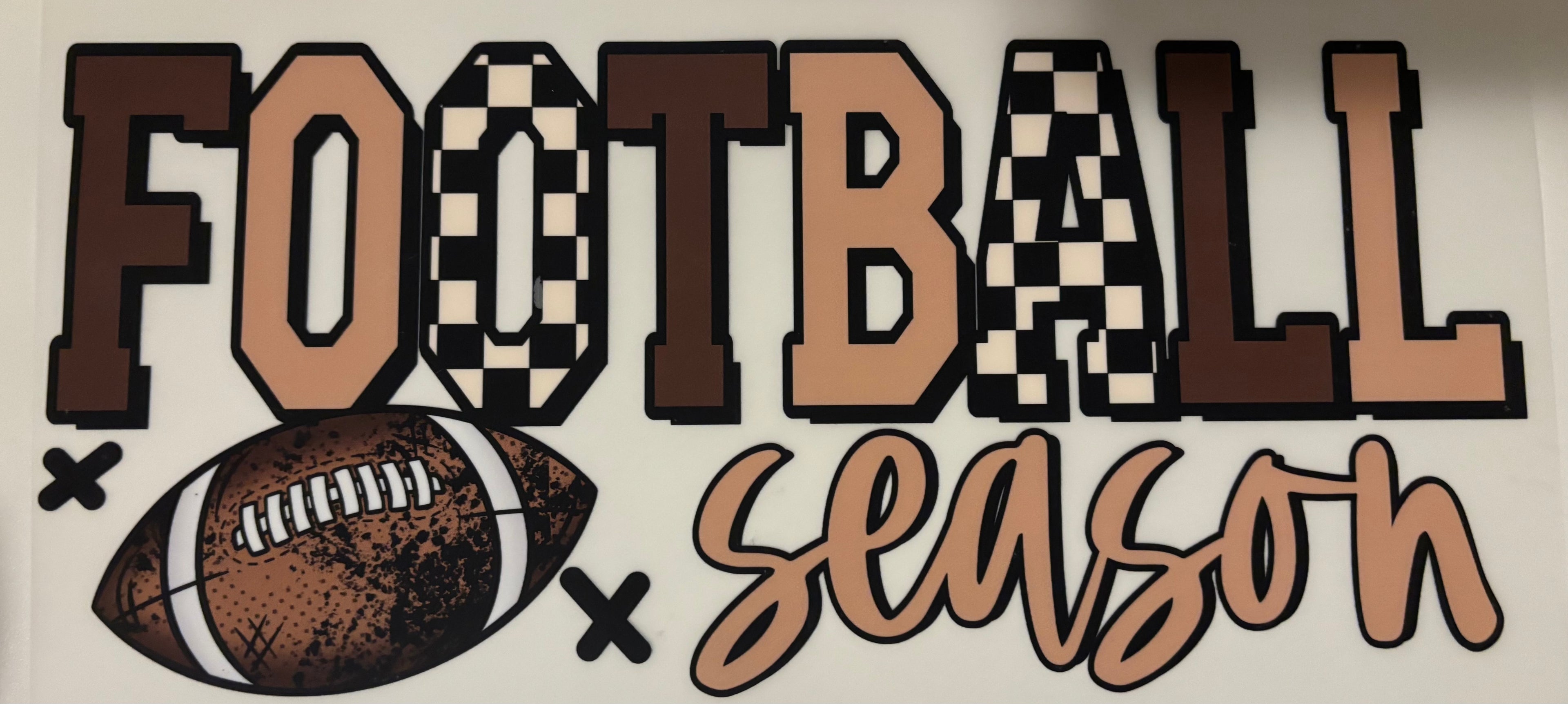 Checkered Football Season Tee Design