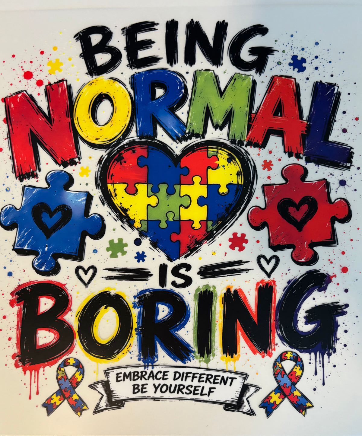 Being Normal is Boring Autism Tee Design
