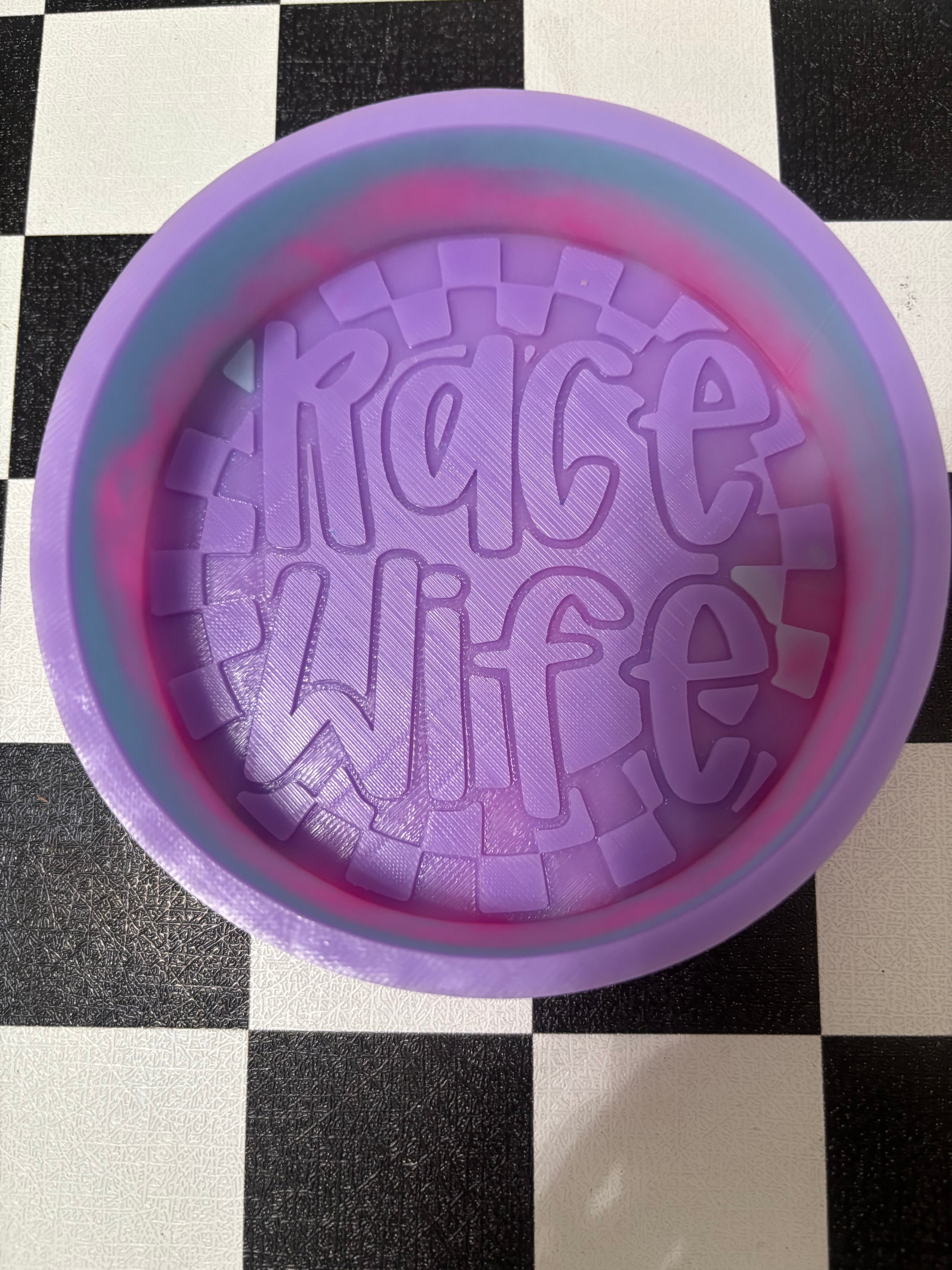 Custom checkered race wife freshie mold