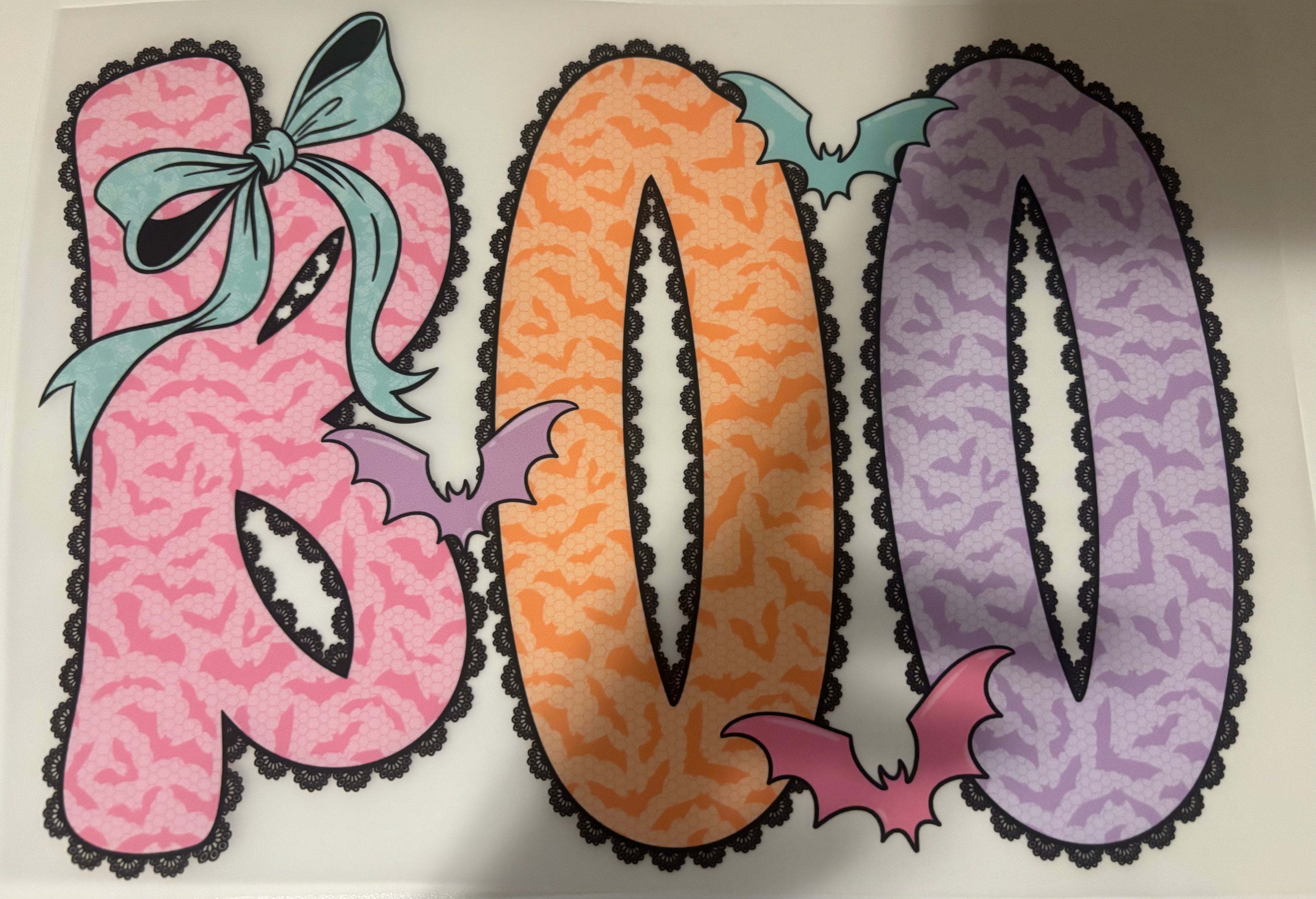 Colorful bat boo tee design