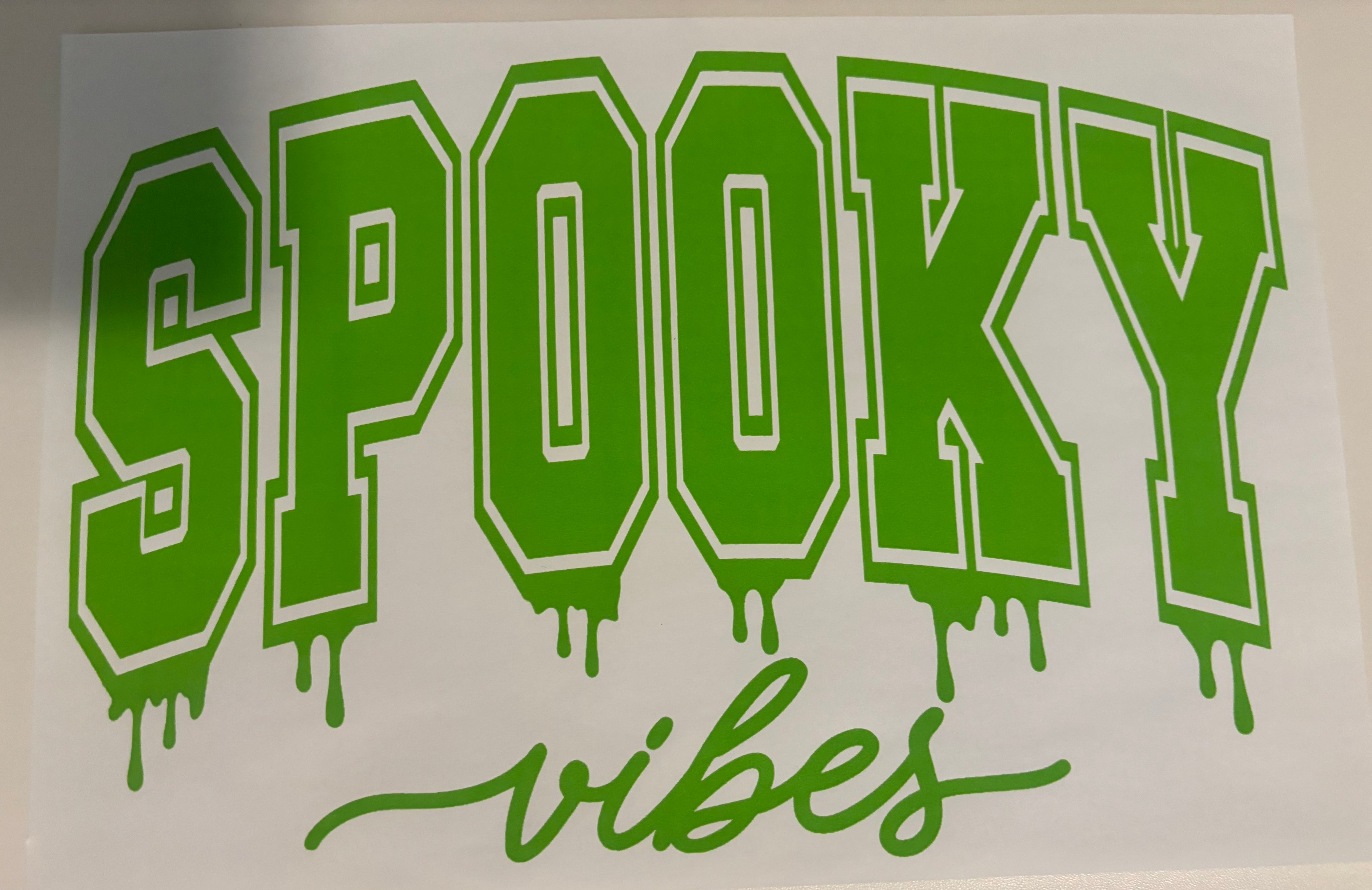 Neon Green Spooky Vibes Tee Design