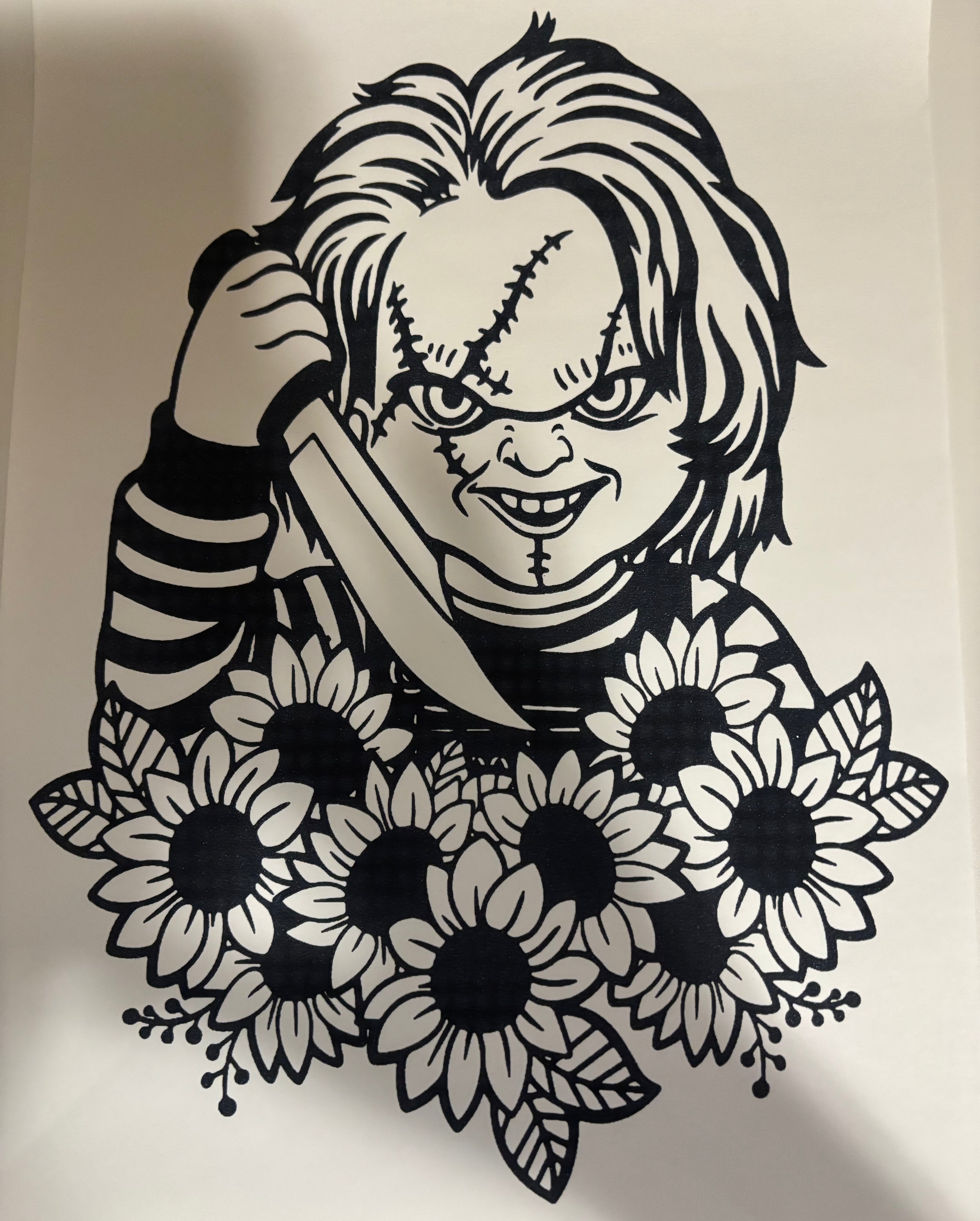 Sunflower Chucky tee design