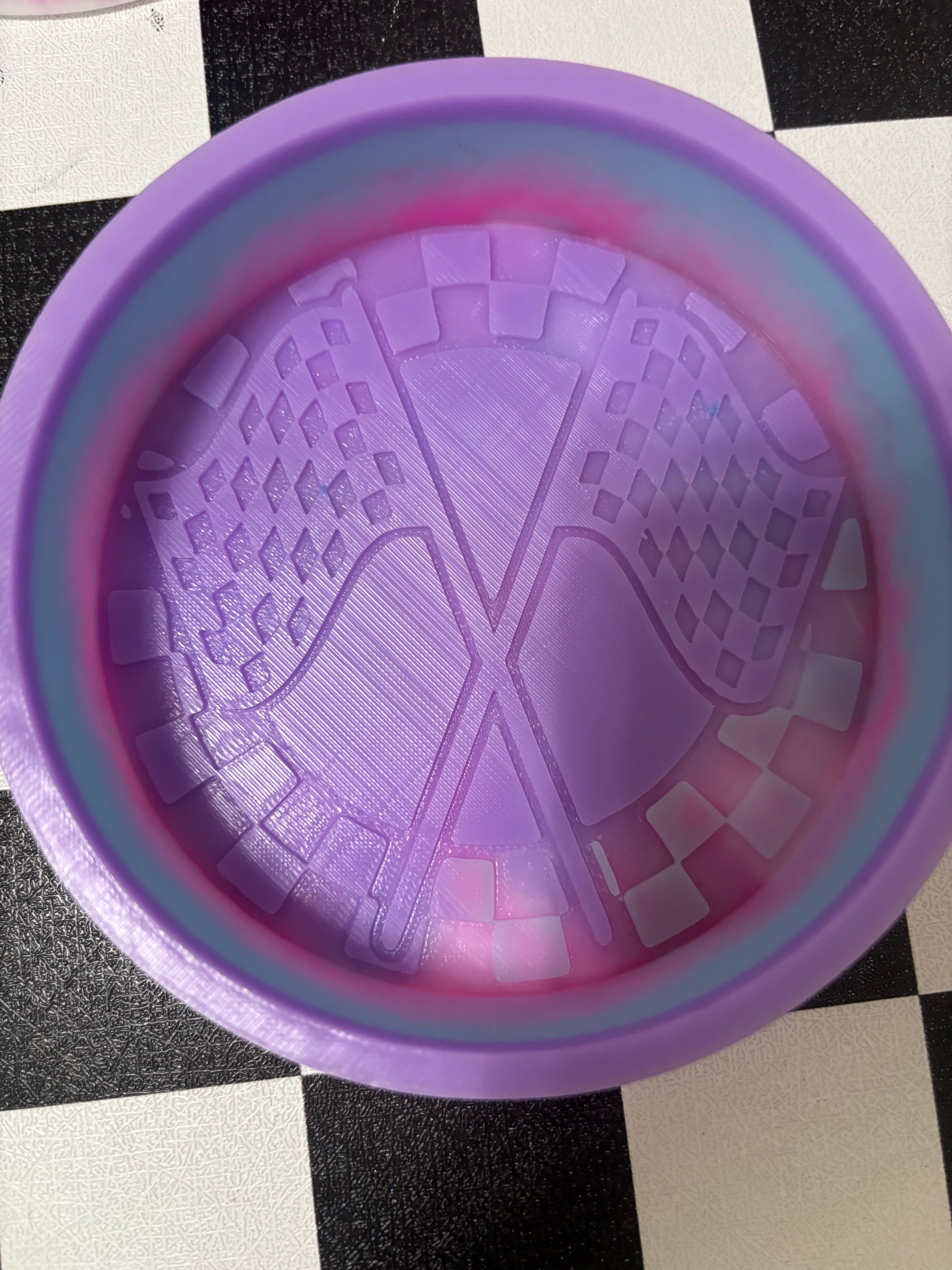 Custom checkered circle race flags freshie mold