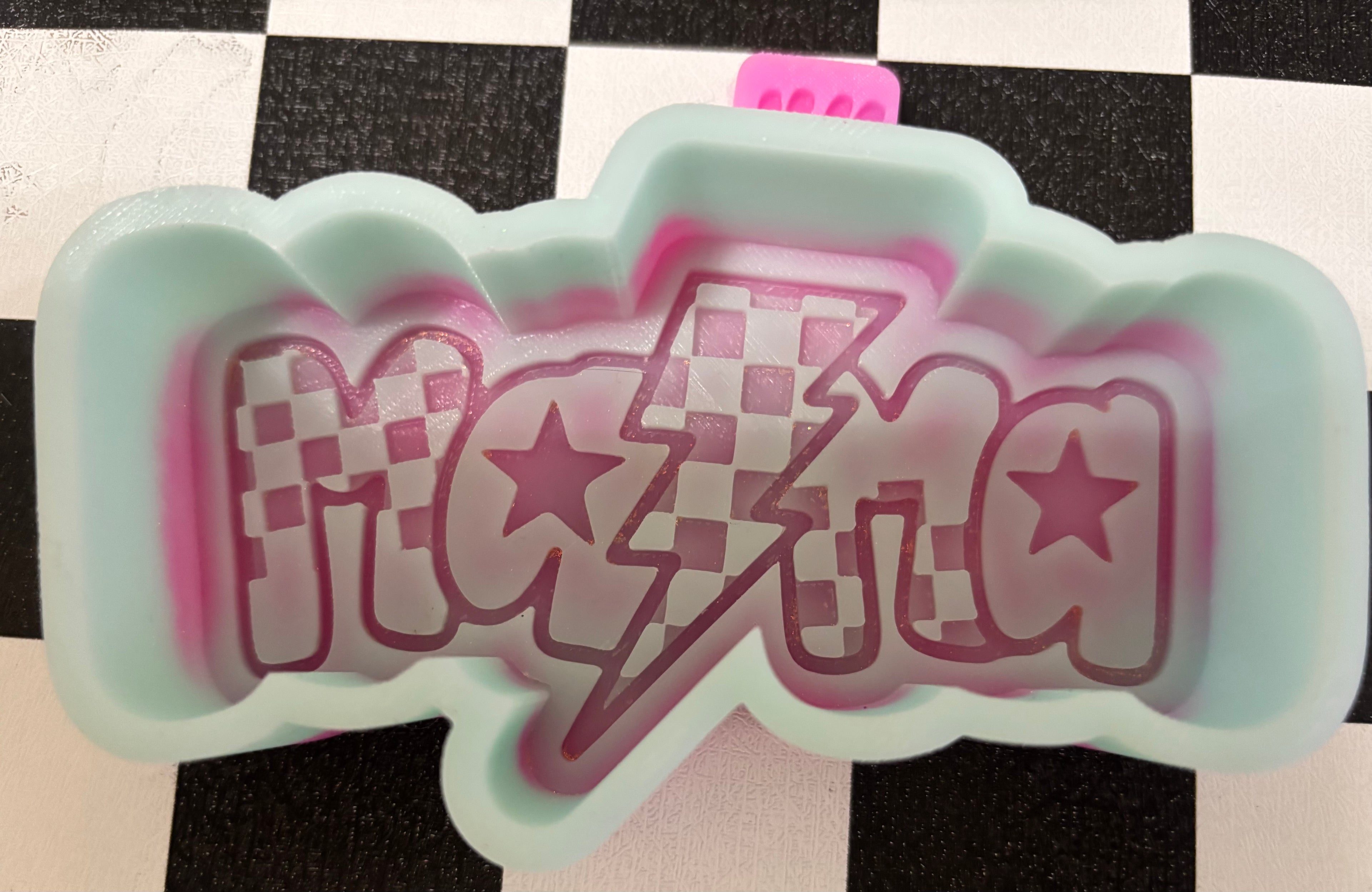 Custom Mama Checkered Star Freshie Mold