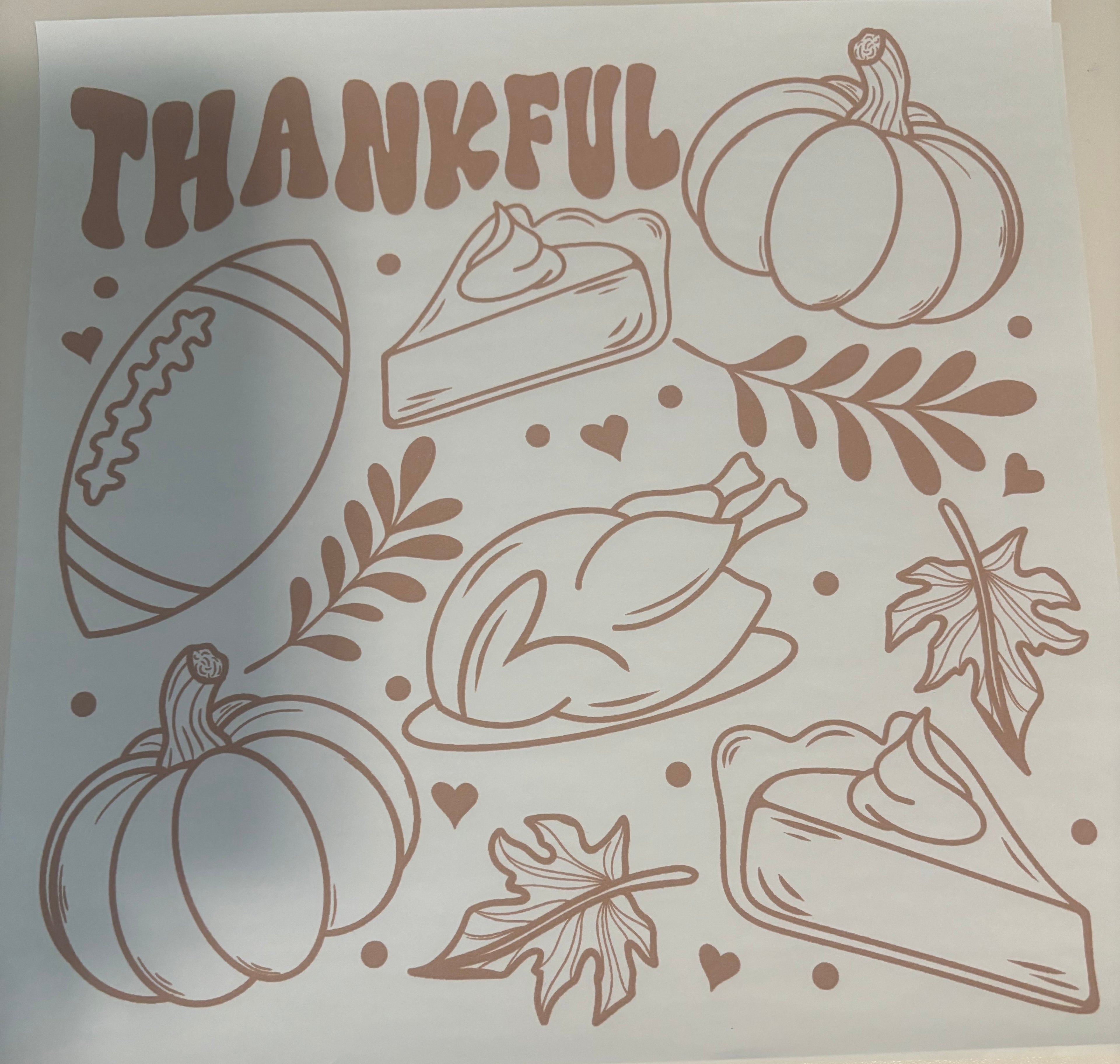 Tan Thanksgiving tee design
