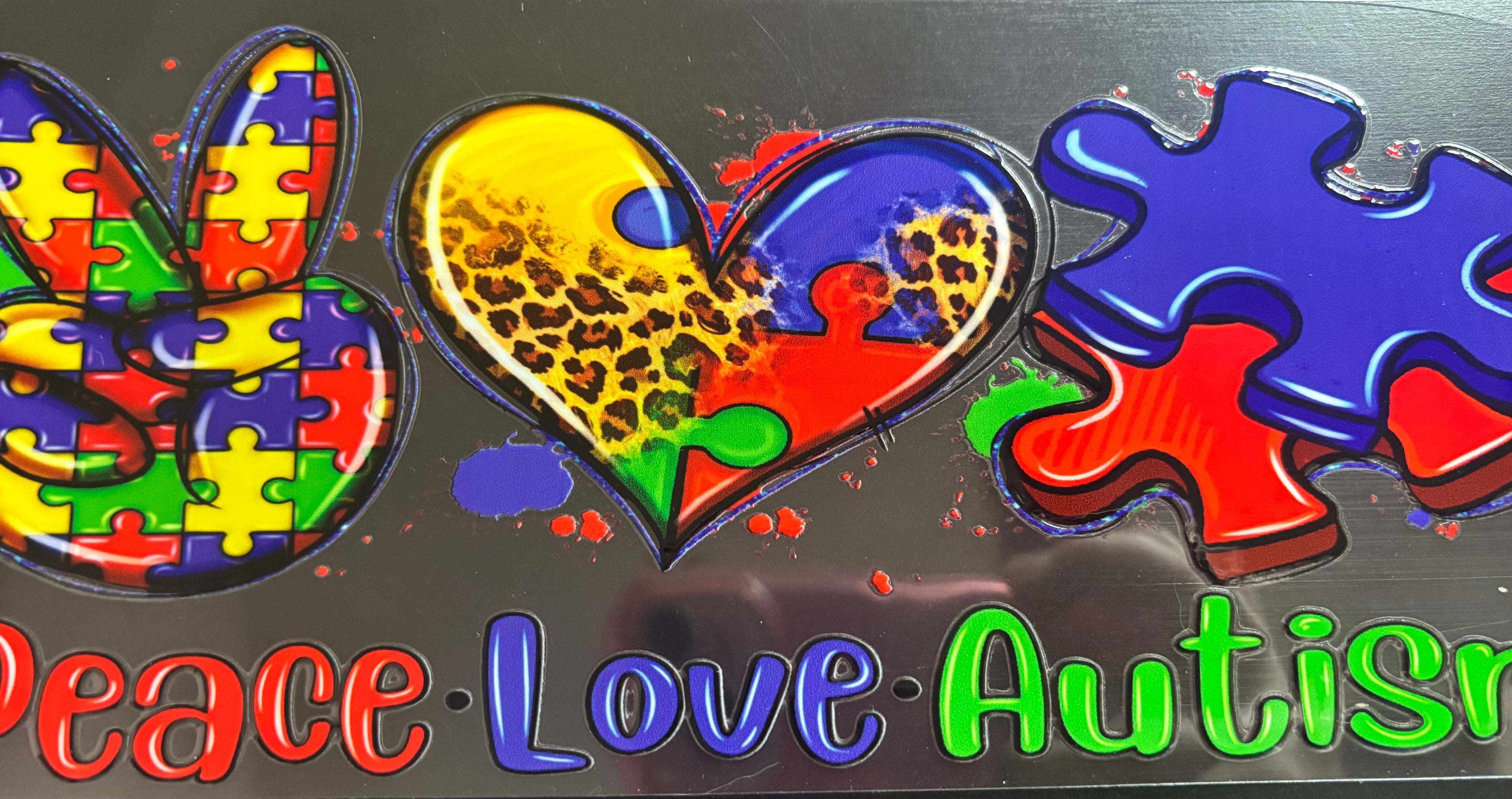 16 Oz Peace Love Autism Cup Wrap