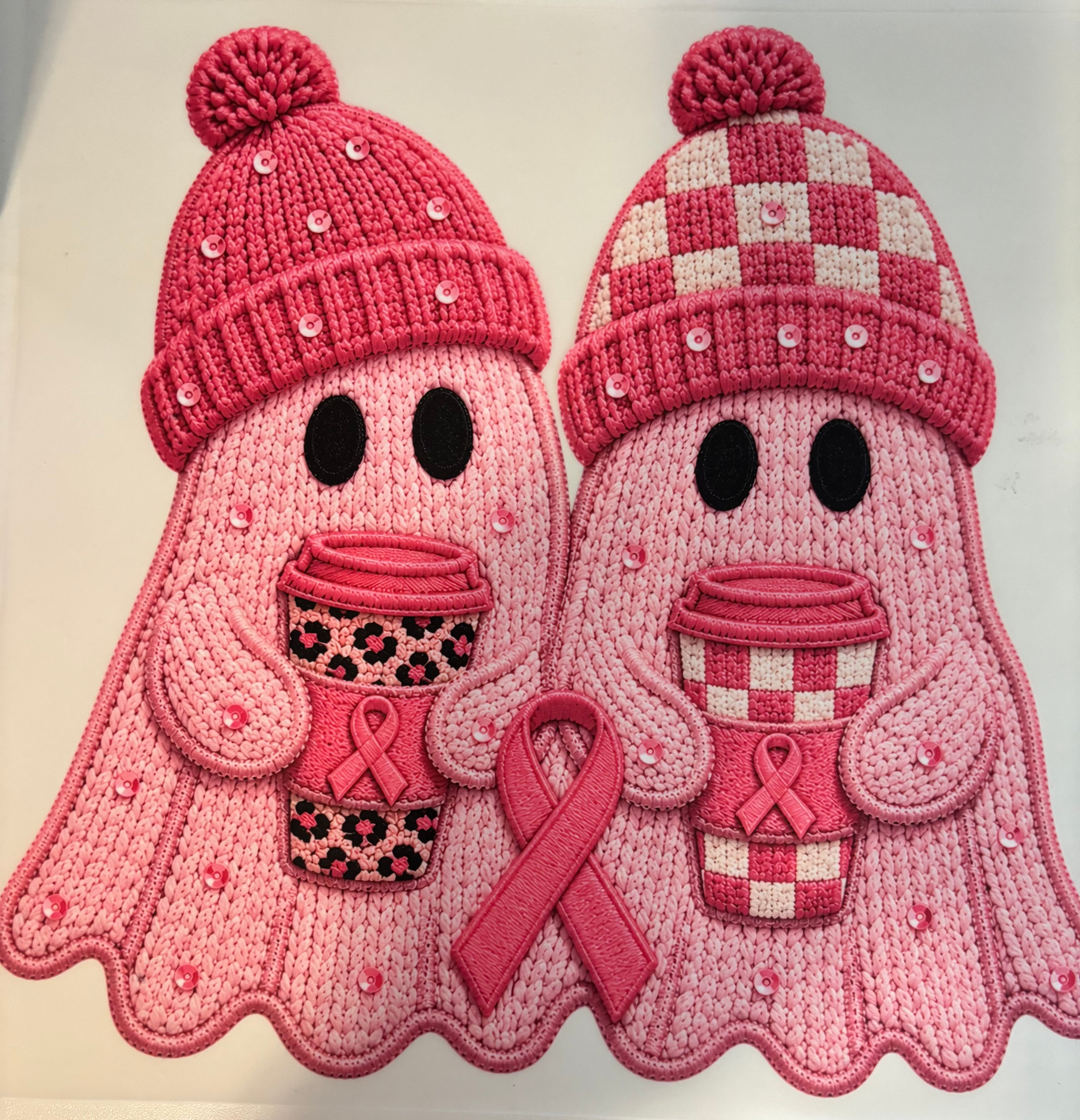 Breast Cancer Awareness faux yawn ghosties tee design