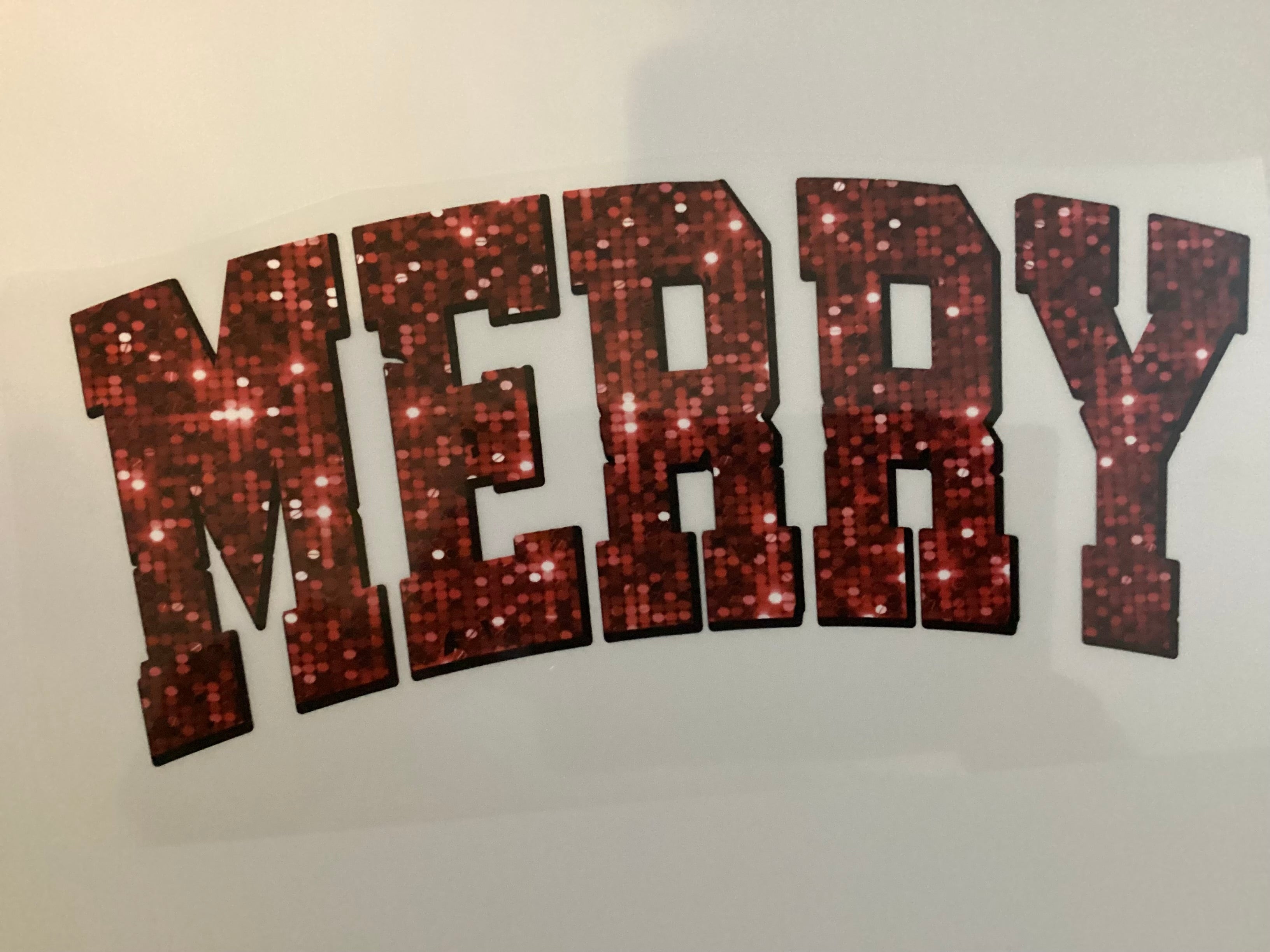 Red merry faux sequence