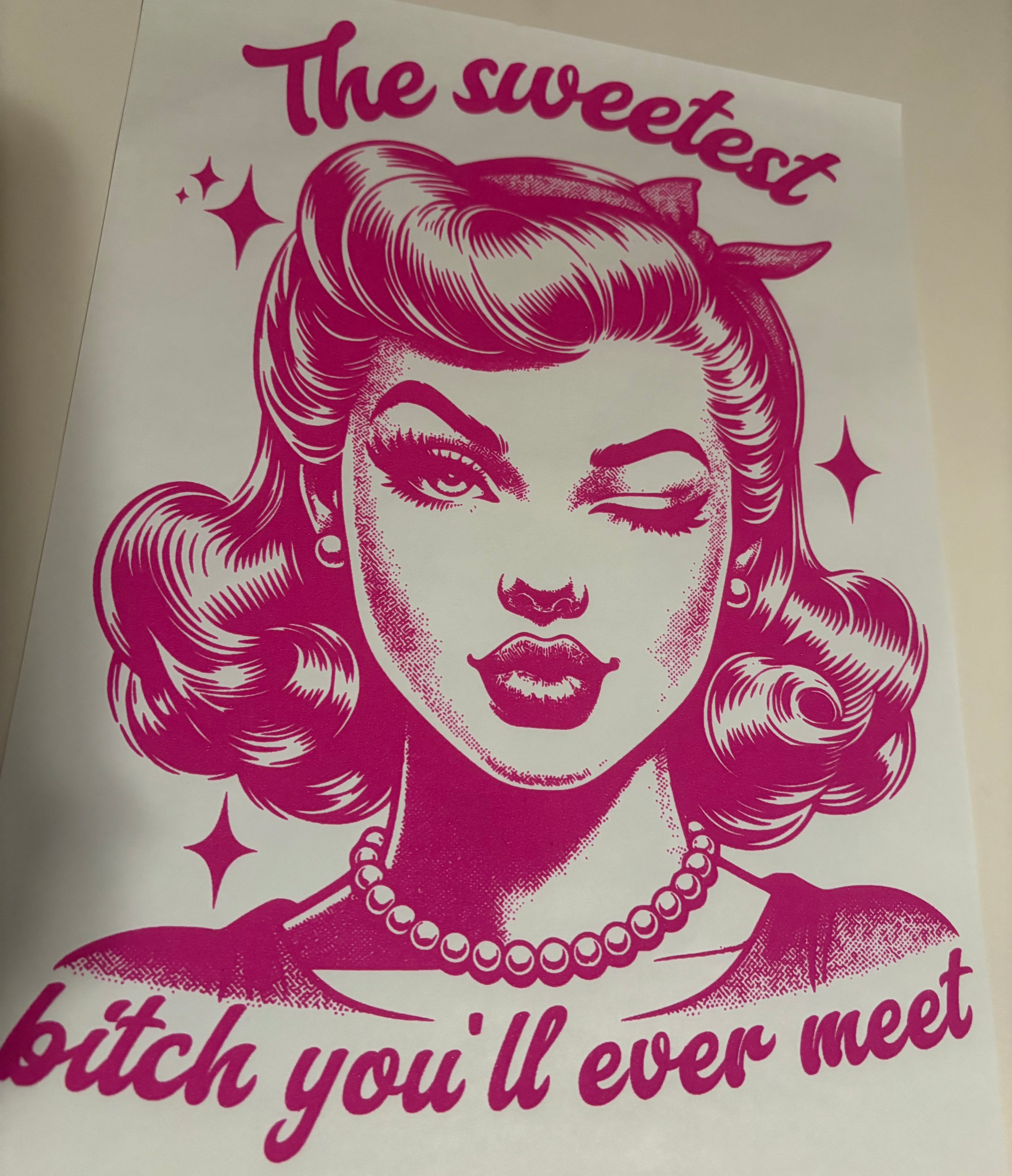 The sweetest bitch you 'll ever meet tee design