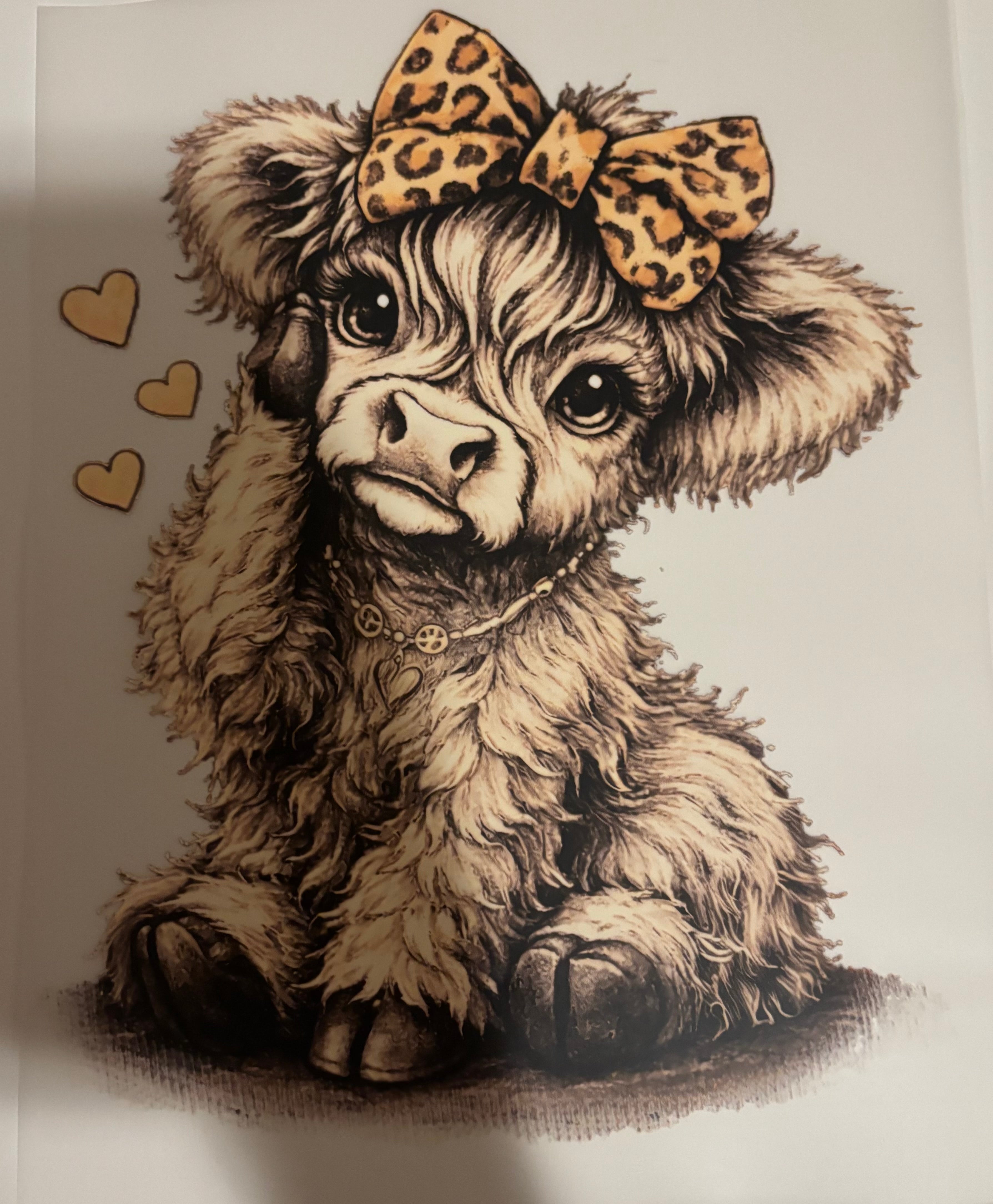 Cheetah bow highland cow