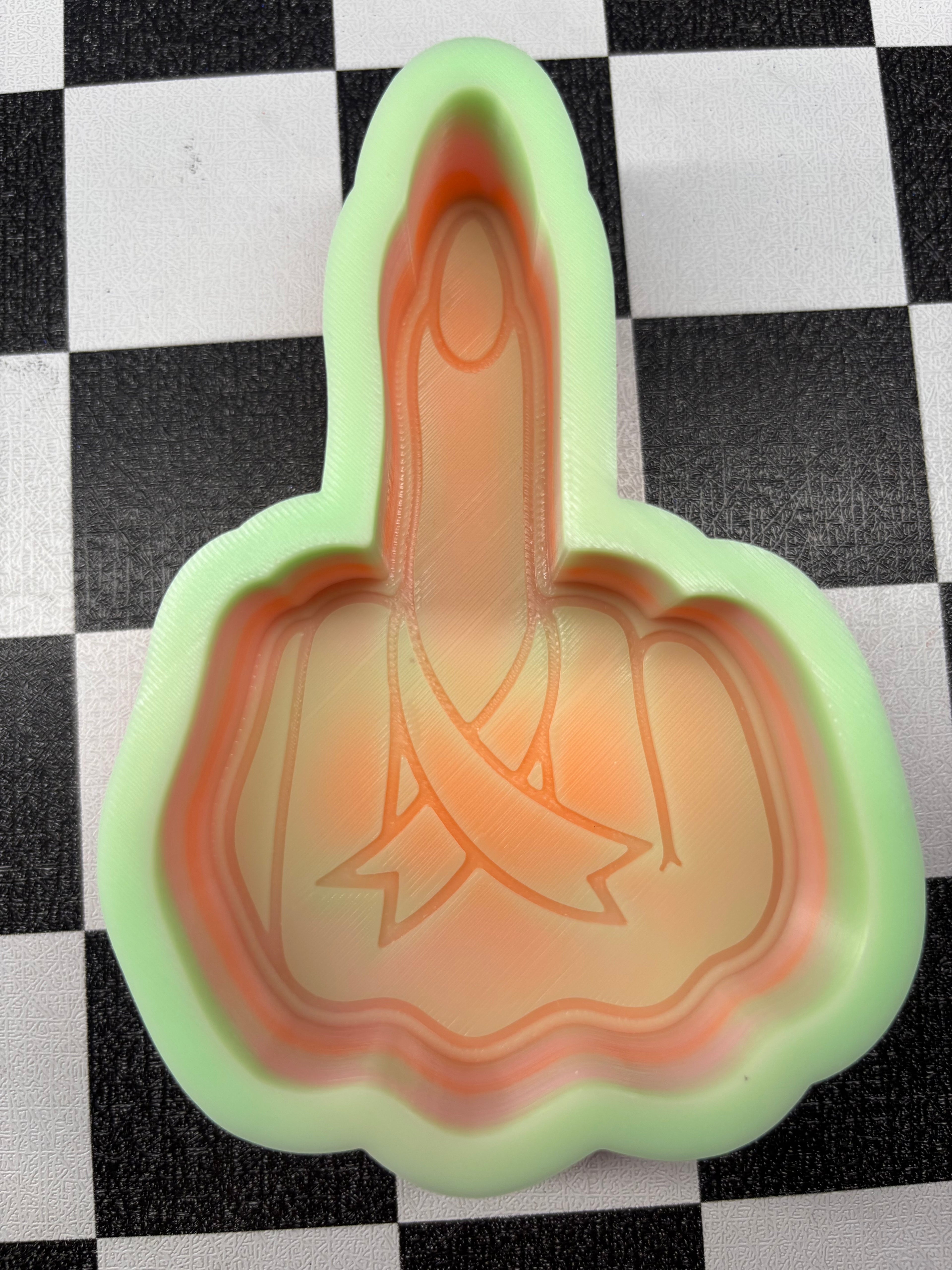 Middle Finger Awareness Ribbon Custom Freshie Mold