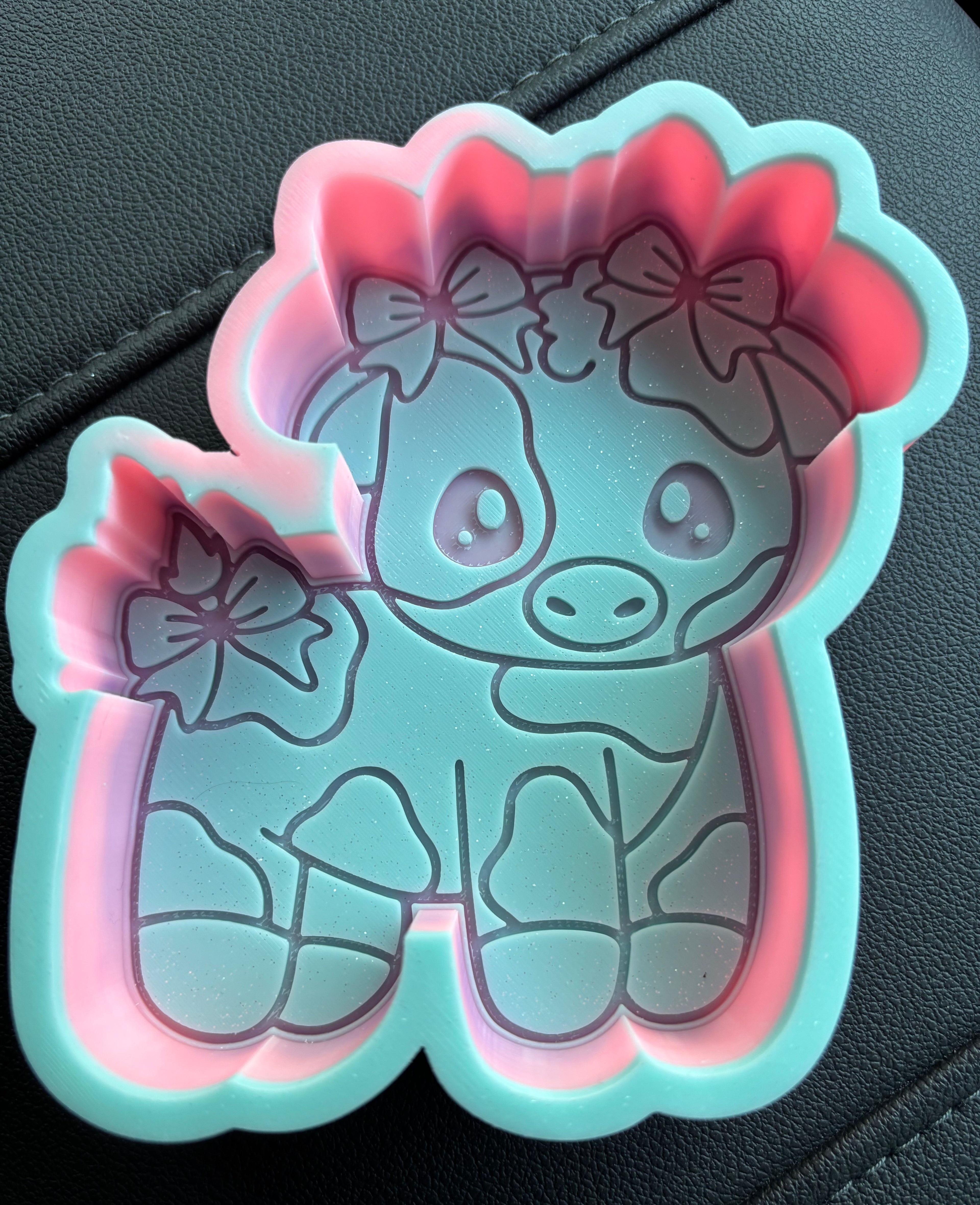 Cute cow with bow mold