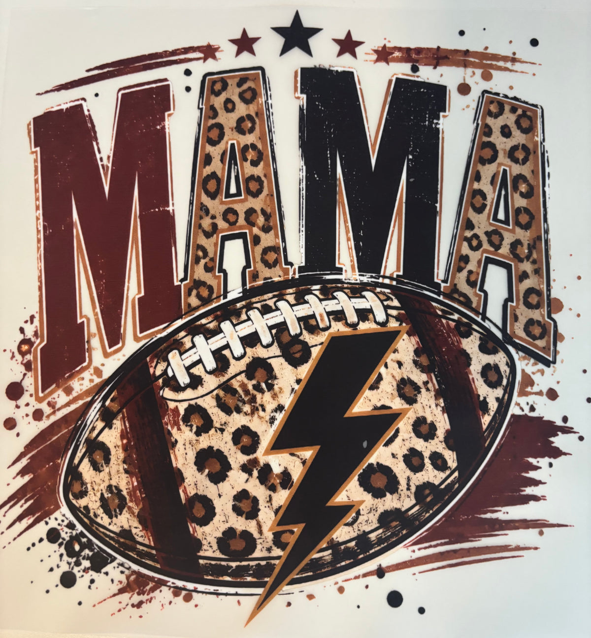 Leopard Football Mama Tee Design
