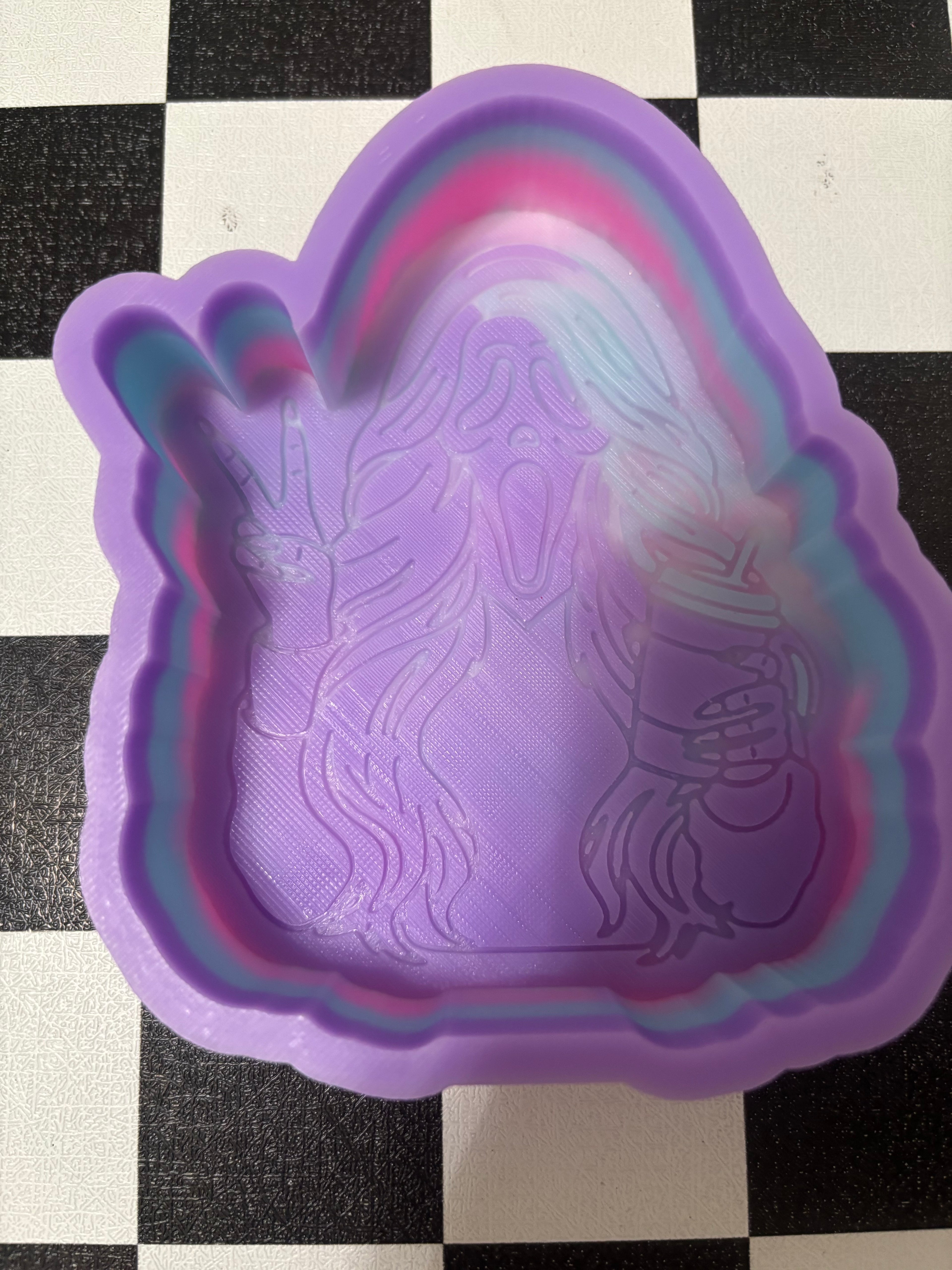 Custom ghost girl with coffee freshie mold