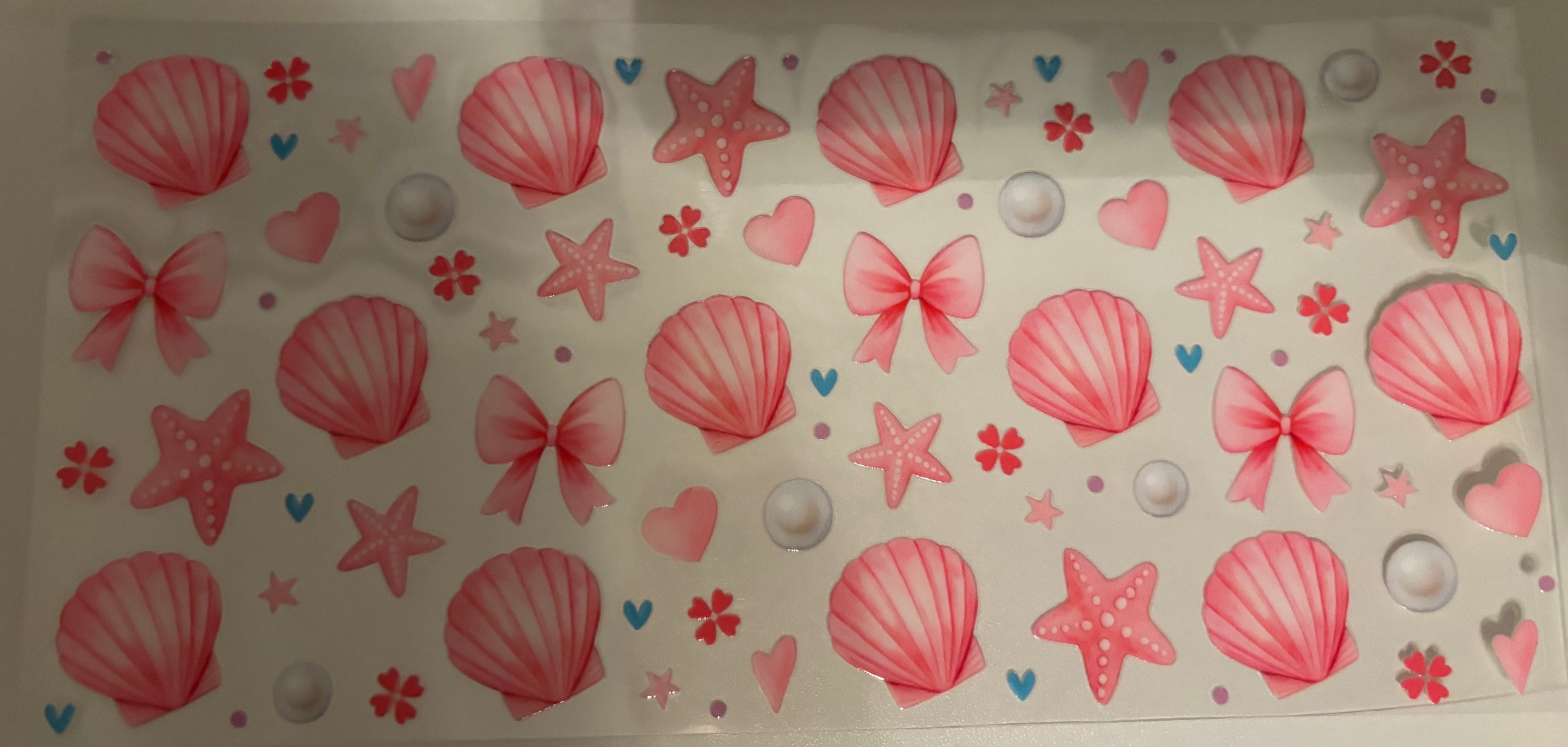 Pink SeaShells 16oz Cup Wrap
