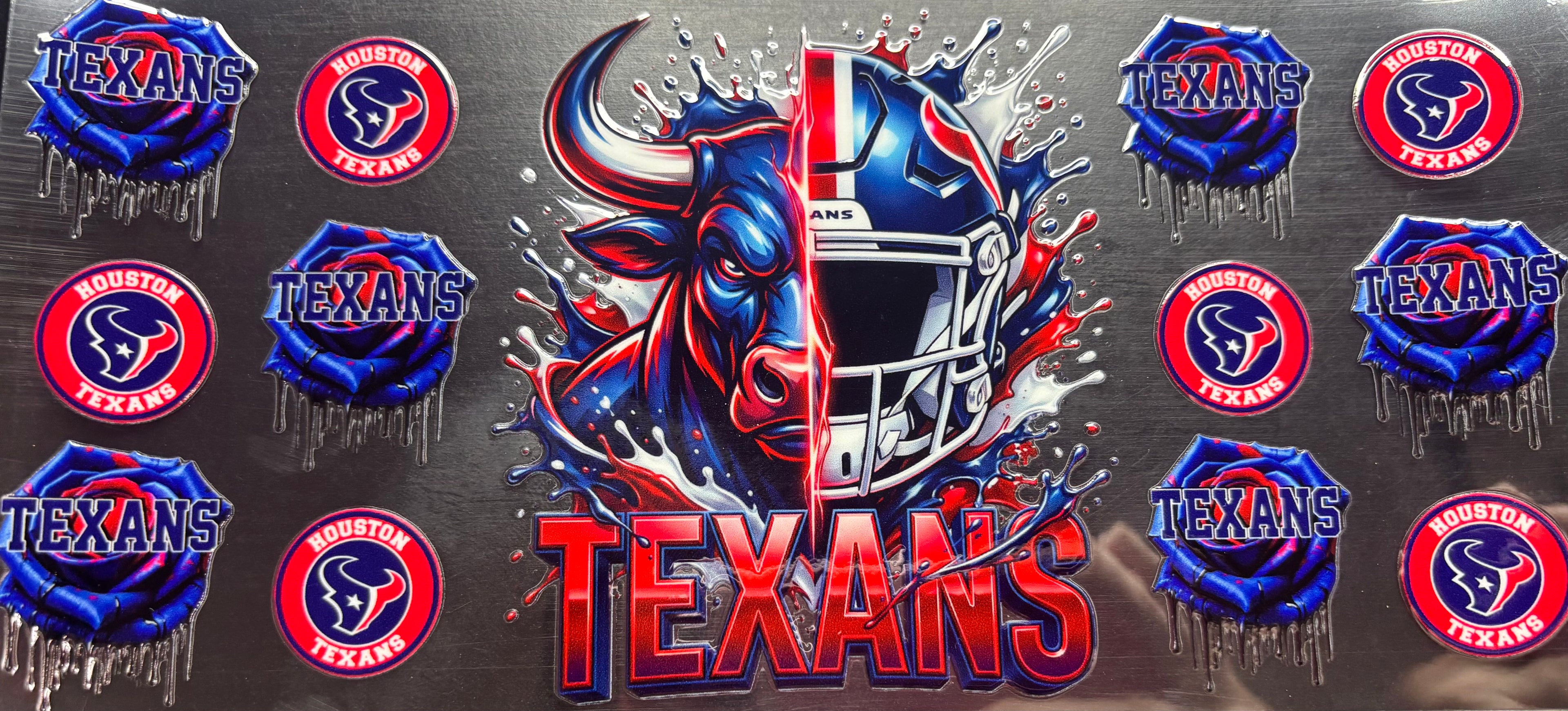 16 Oz Texans Head Cup Wrap
