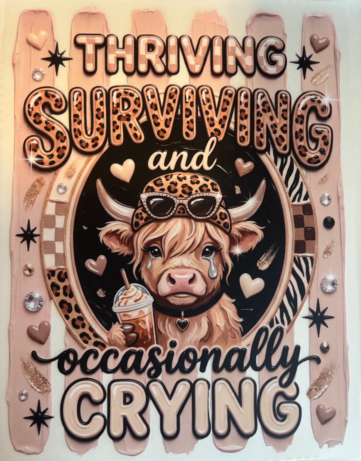 Thriving Surviving and occasionally crying Tee Design