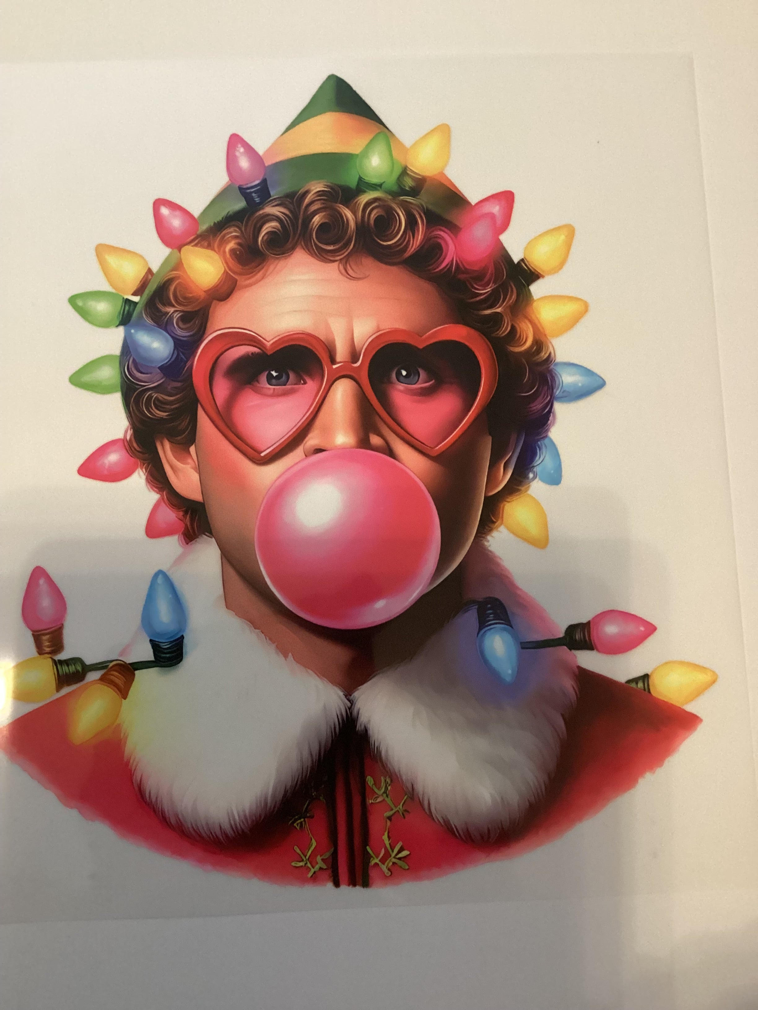 Elf with bubble gum