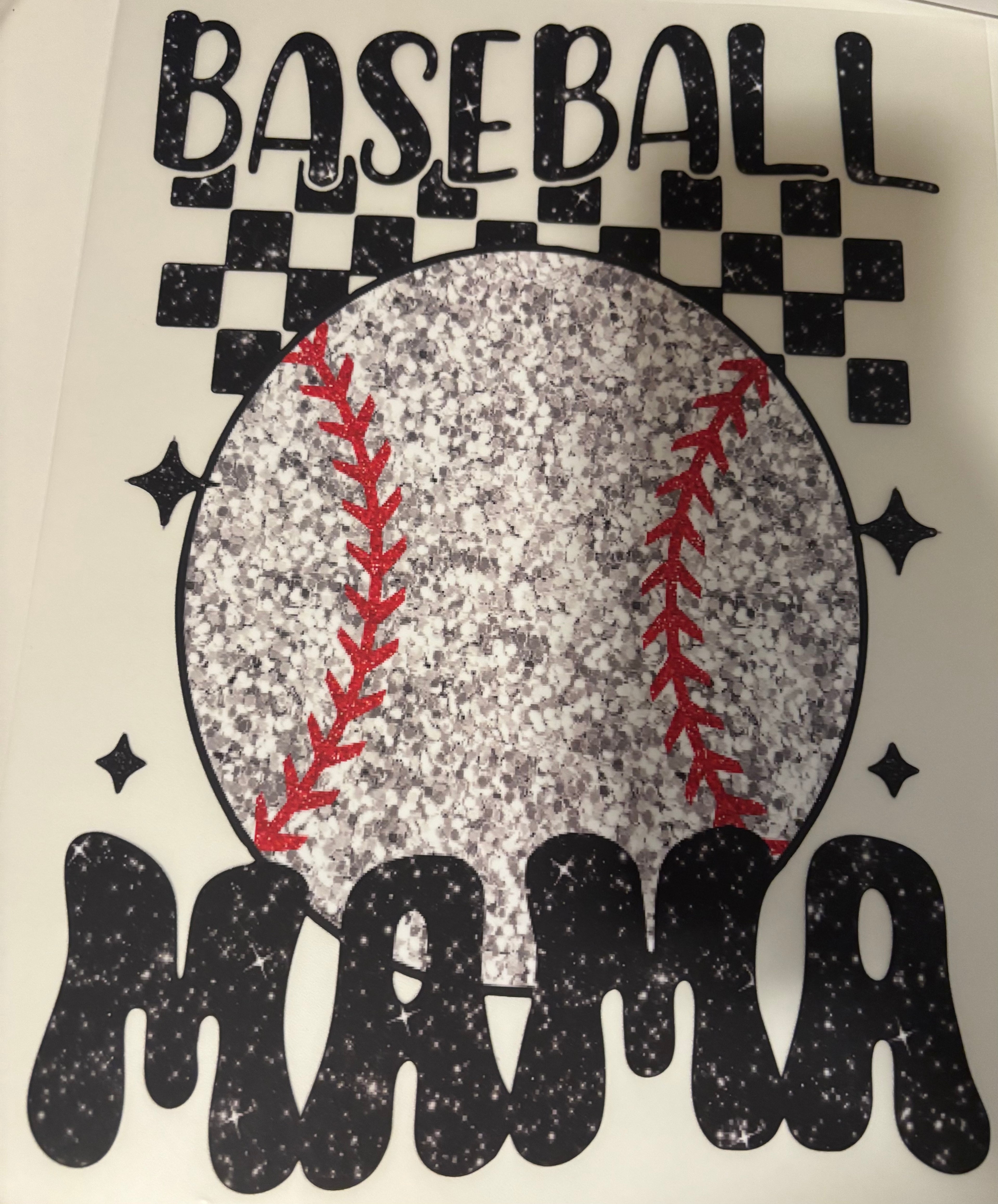 Silver Baseball Mama Tee Design
