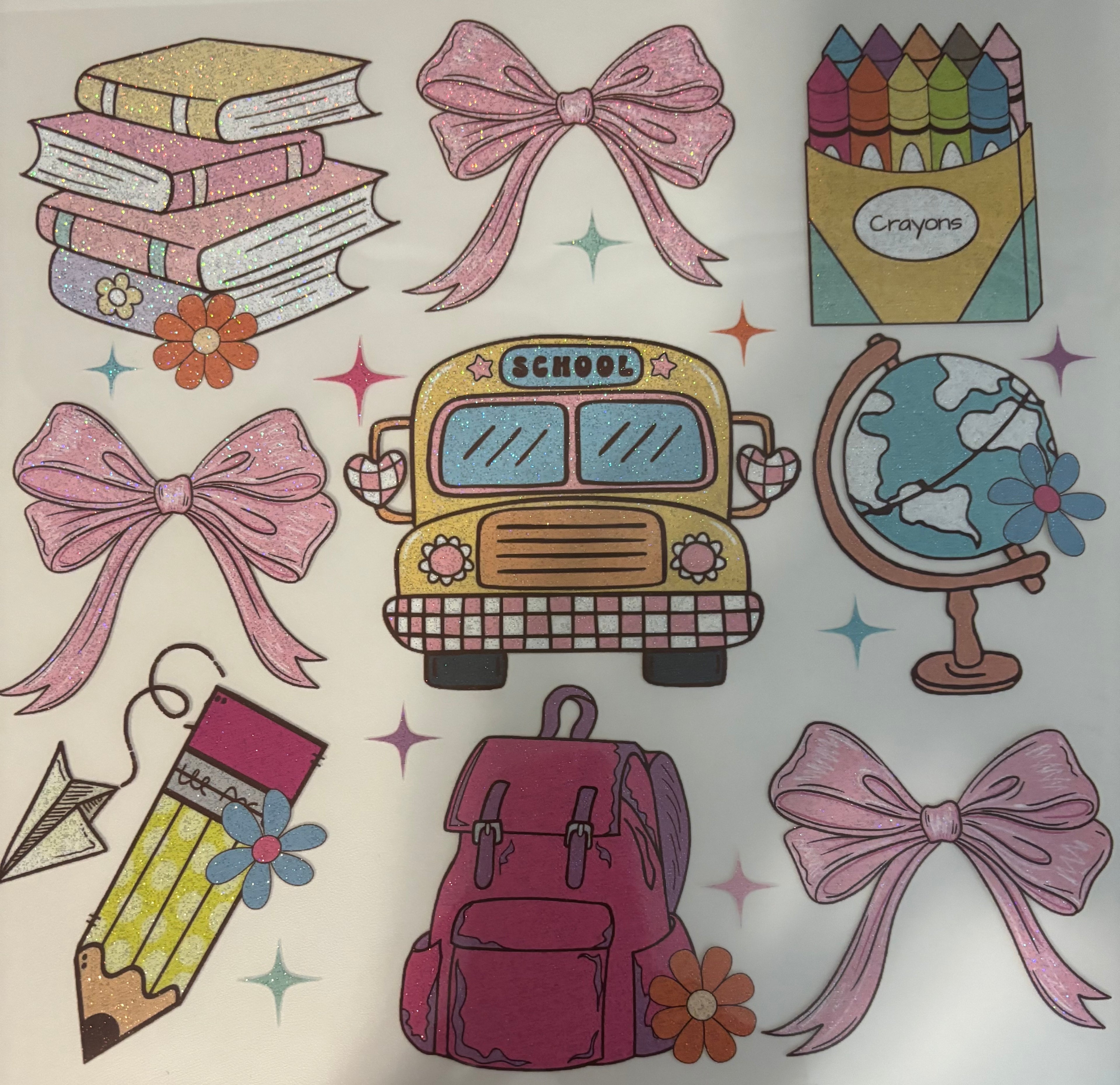 Glitter School Collage Tee Design
