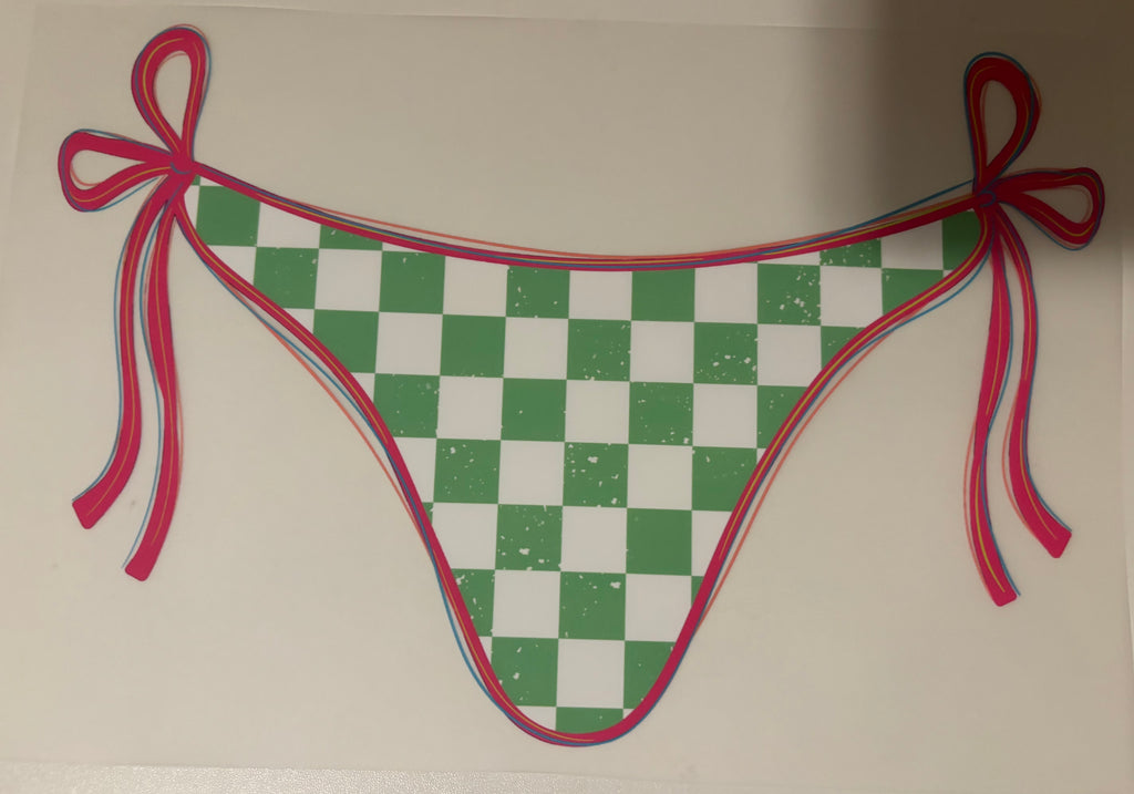 Pink & green bikini set tee design