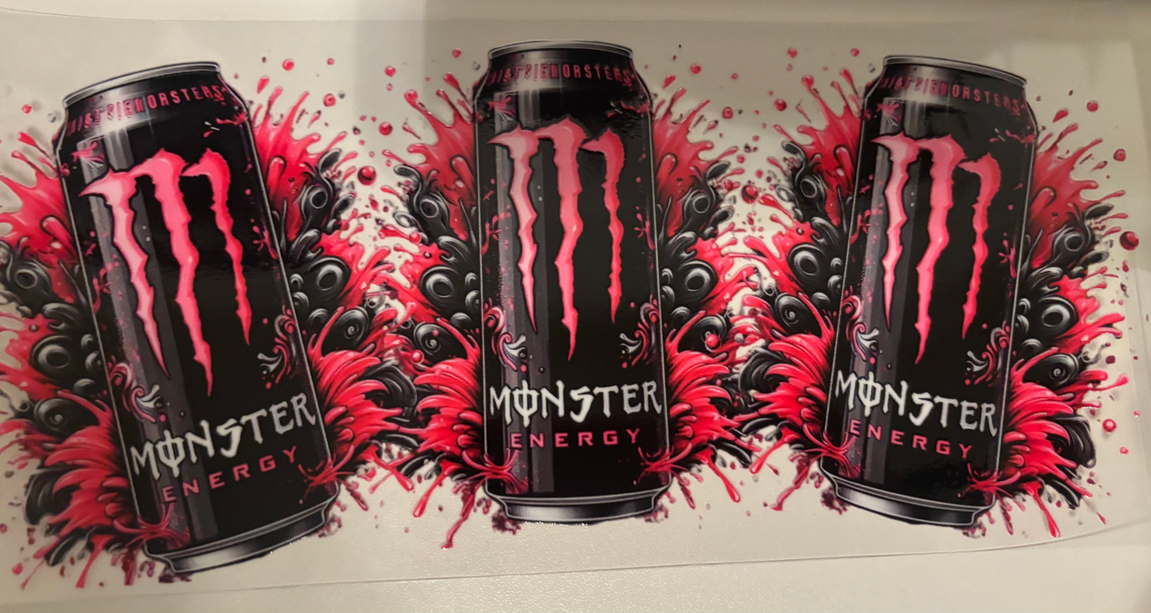 pink and black Monster 16oz Cup Wrap