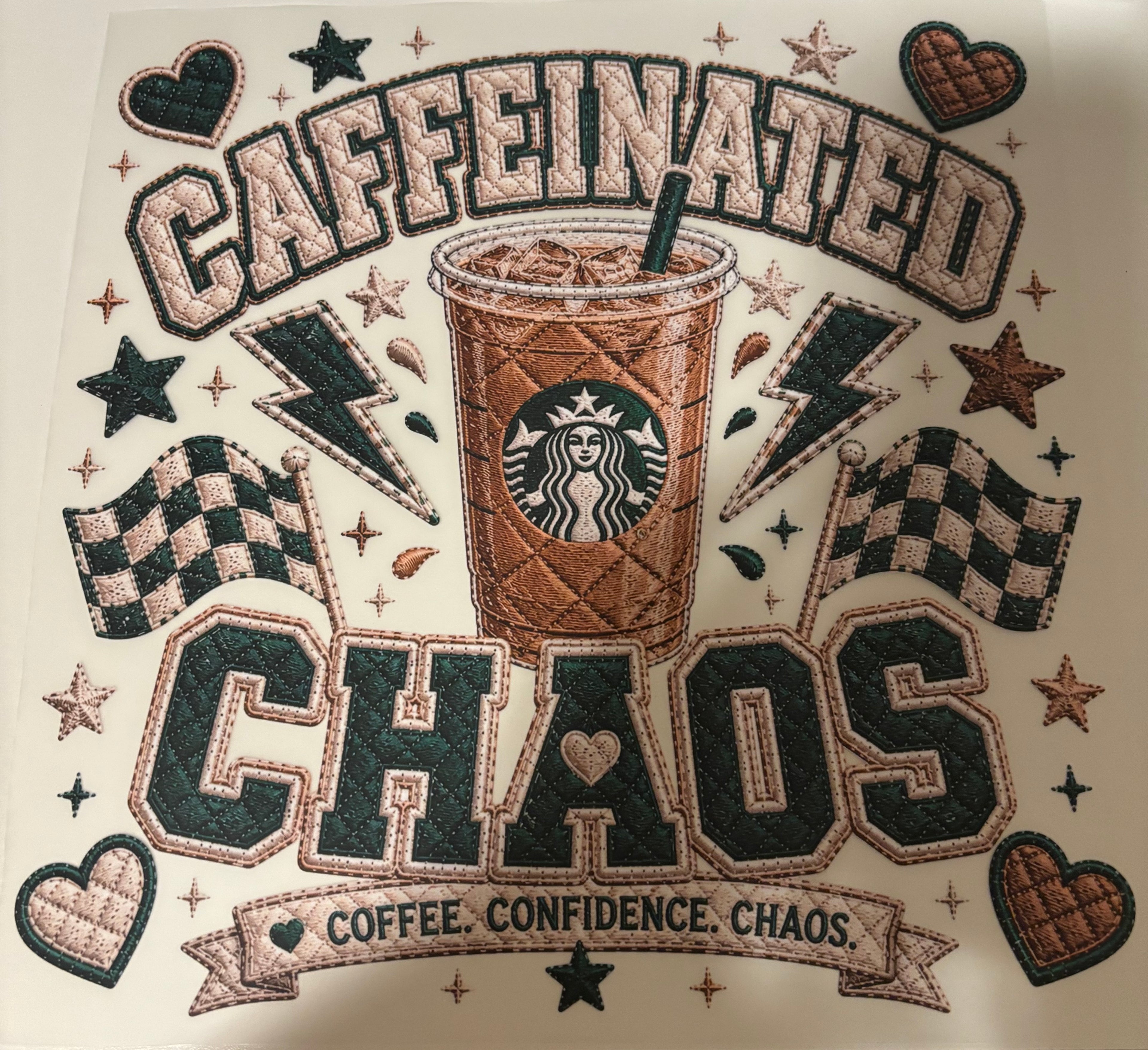 Quilted Caffeinated Chaos Tee Design